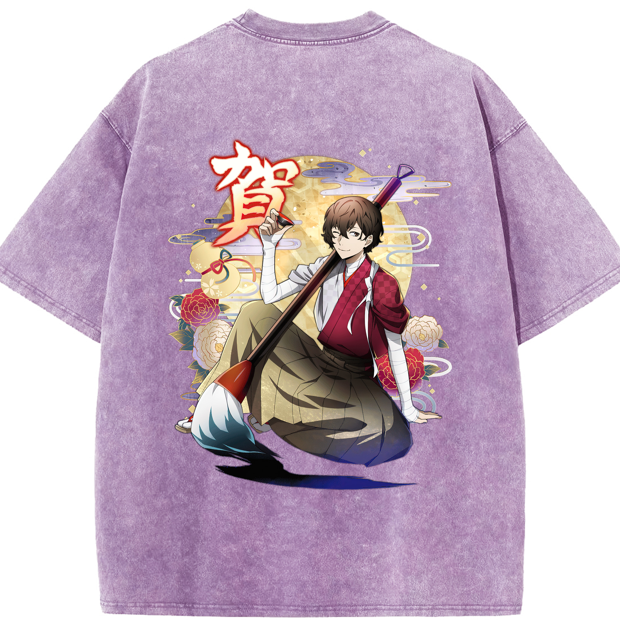 （画像用） 文豪ストレイドッグス Bungo Stray Dogs 綿100% ヴィンテージ風 半袖Tシャツ（背面プリント）