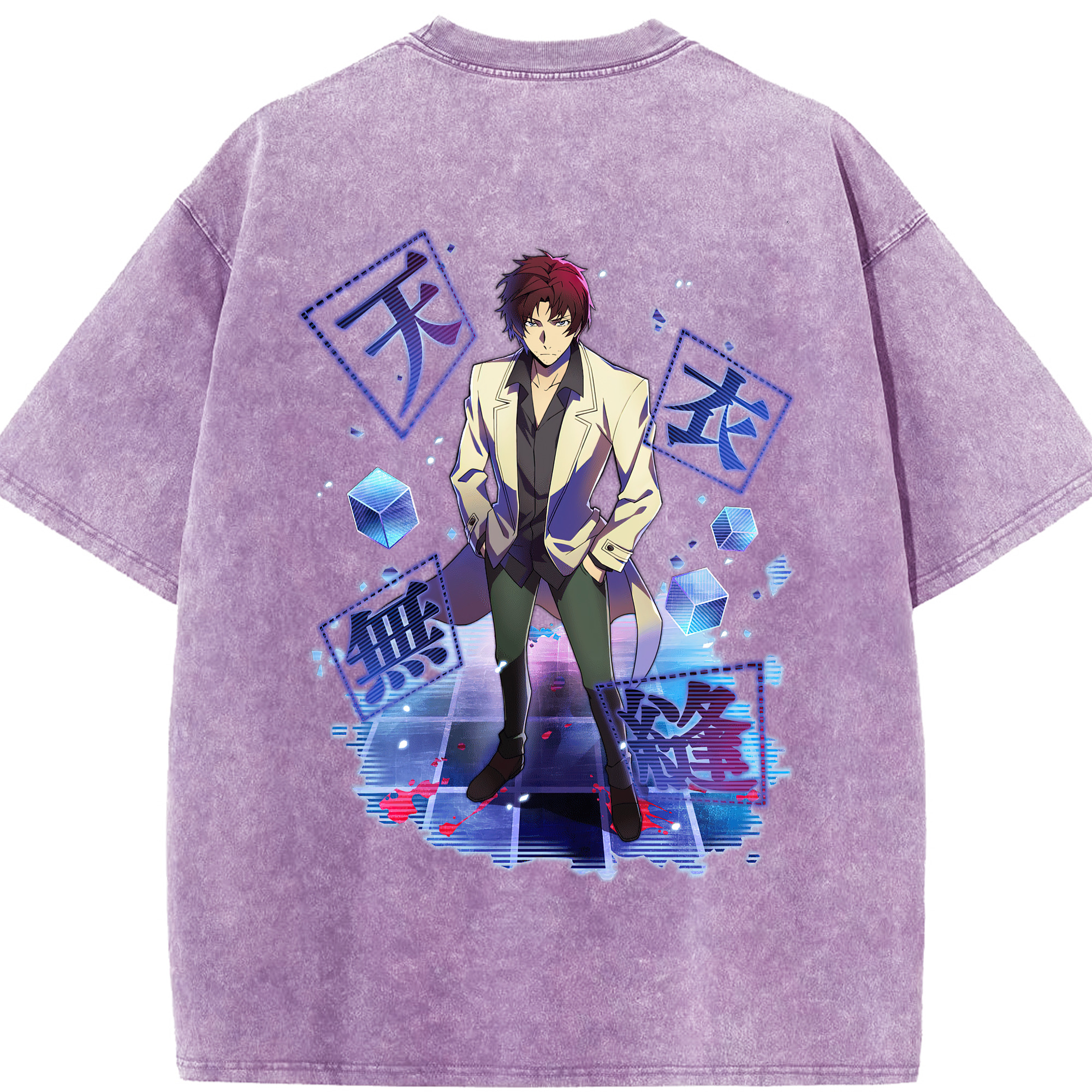 （画像用） 文豪ストレイドッグス Bungo Stray Dogs 綿100% ヴィンテージ風 半袖Tシャツ（背面プリント）