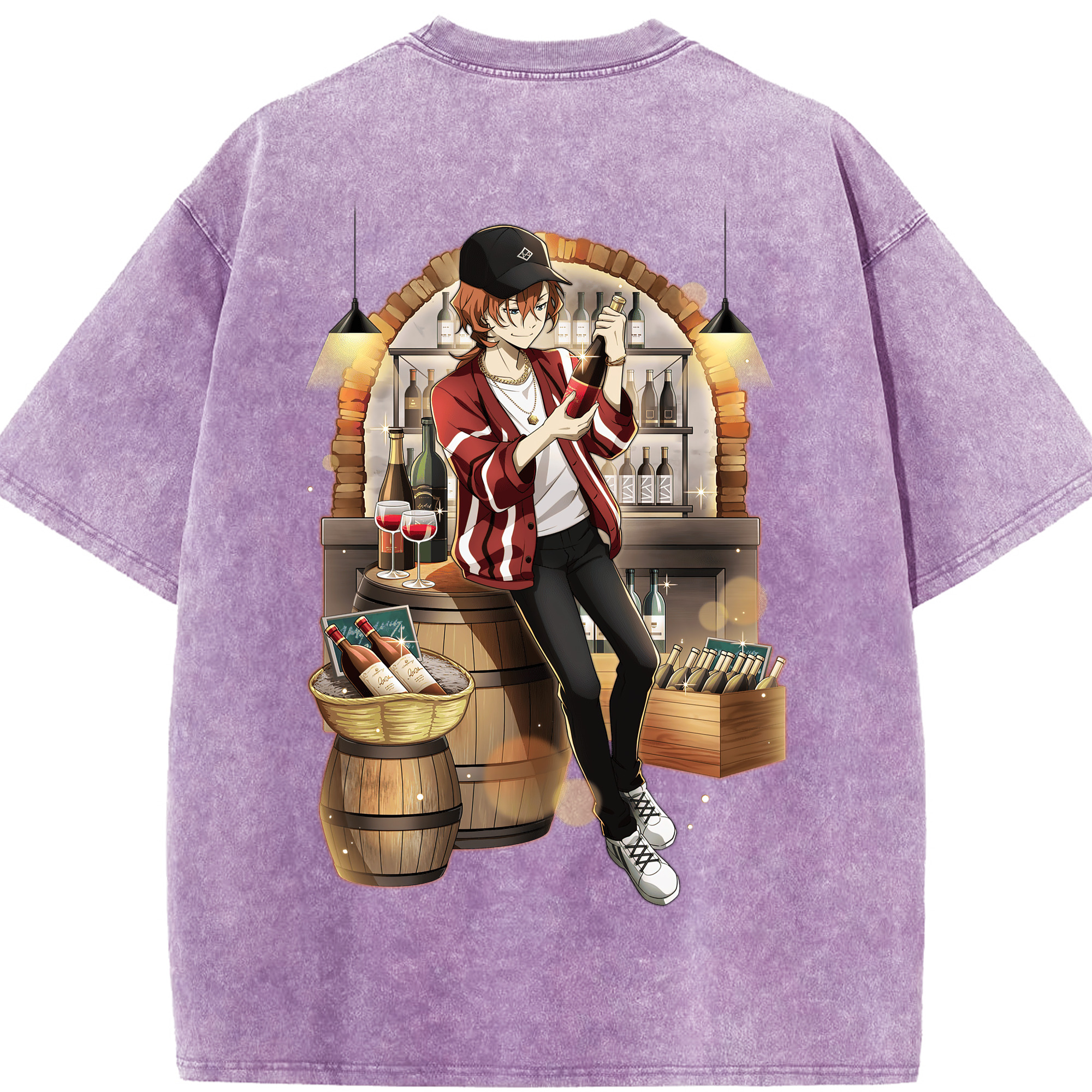 （画像用） 文豪ストレイドッグス Bungo Stray Dogs 綿100% ヴィンテージ風 半袖Tシャツ（背面プリント）