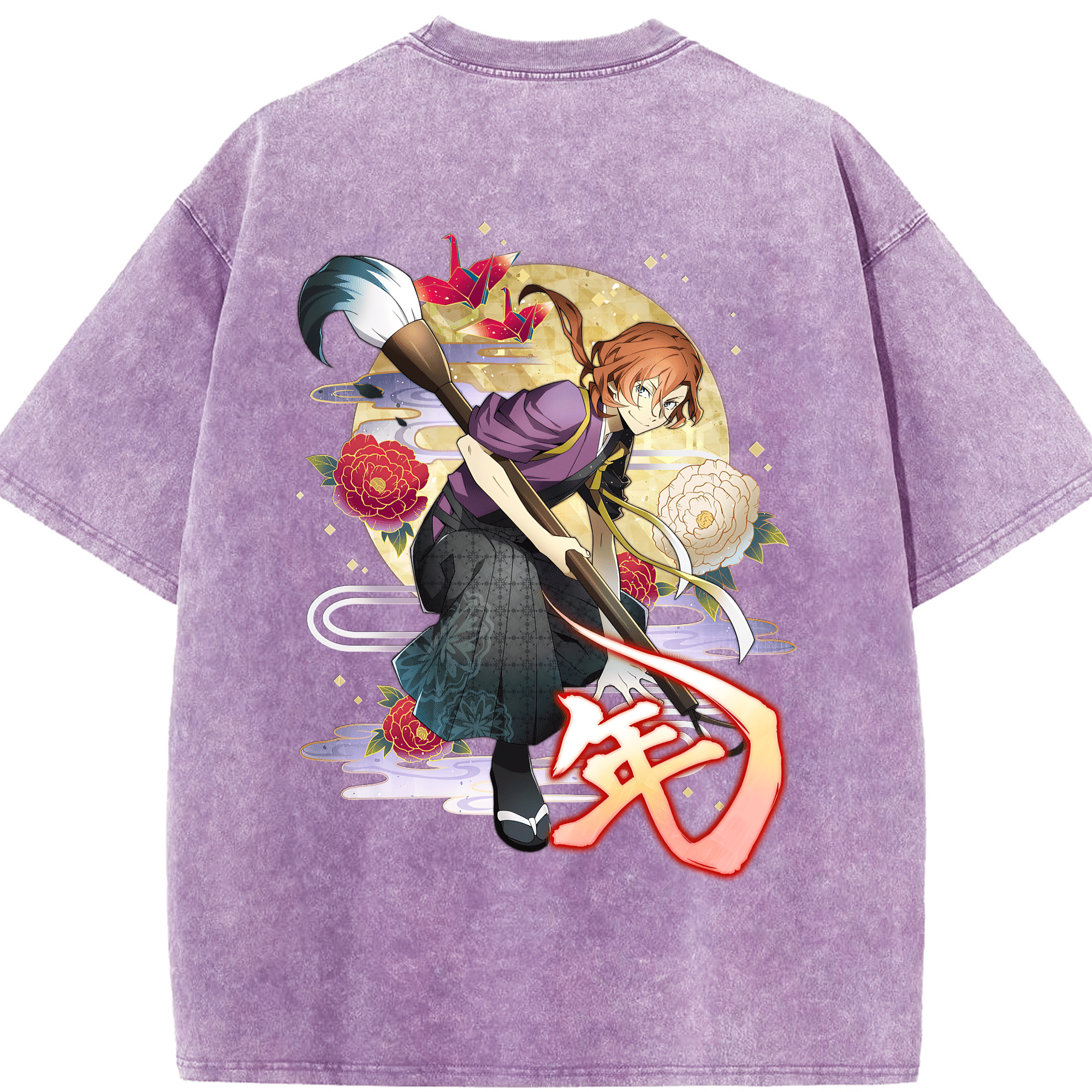 （画像用） 文豪ストレイドッグス Bungo Stray Dogs 綿100% ヴィンテージ風 半袖Tシャツ（背面プリント）