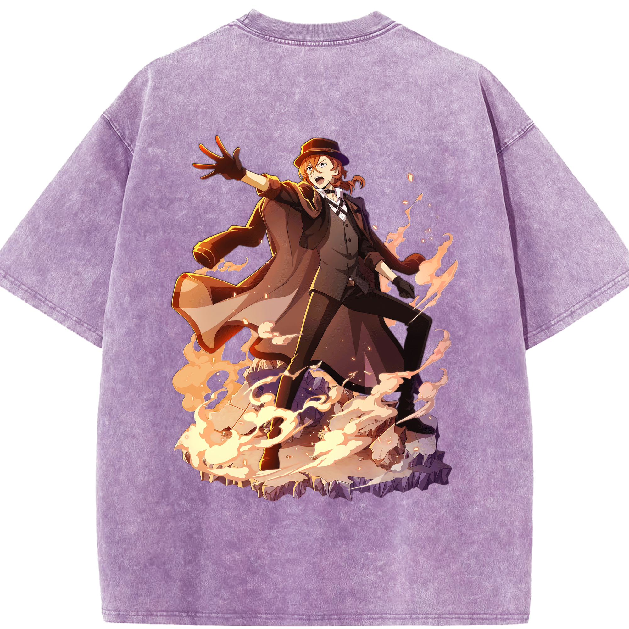 （画像用） 文豪ストレイドッグス Bungo Stray Dogs 綿100% ヴィンテージ風 半袖Tシャツ（背面プリント）