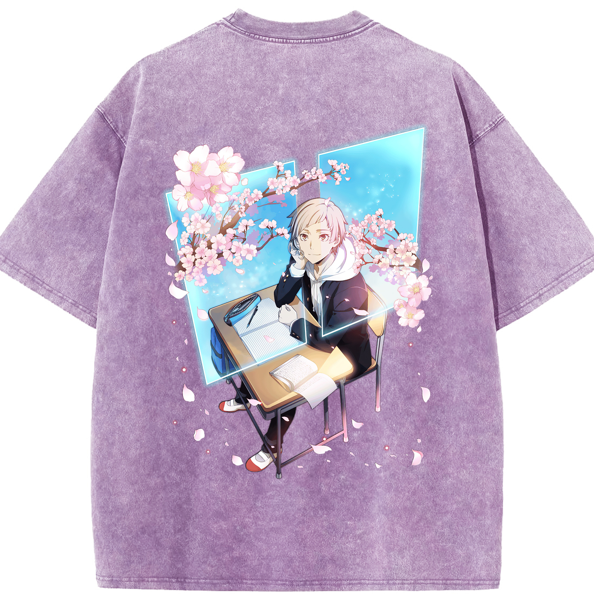 （画像用） 文豪ストレイドッグス Bungo Stray Dogs 綿100% ヴィンテージ風 半袖Tシャツ（背面プリント）