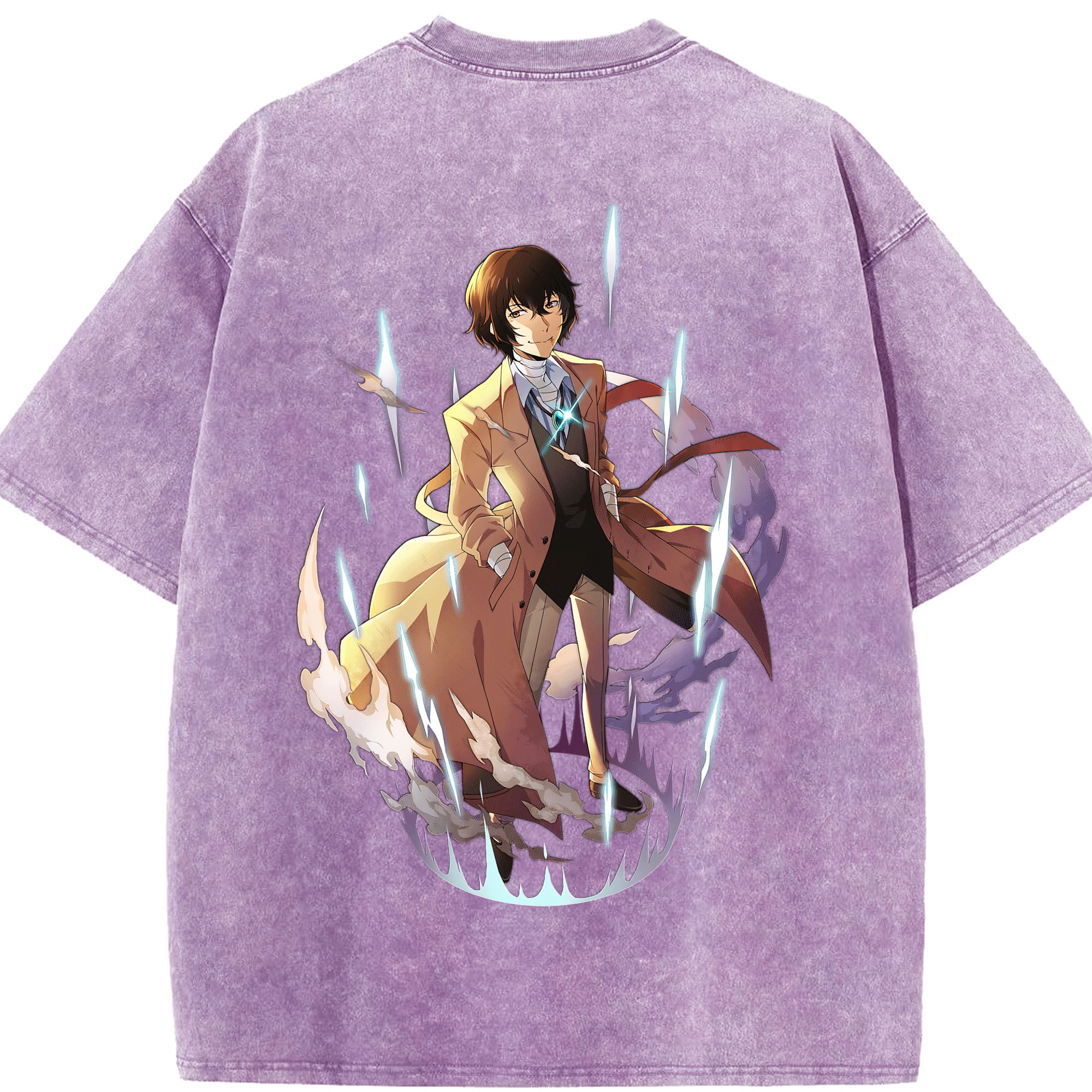 （画像用） 文豪ストレイドッグス Bungo Stray Dogs 綿100% ヴィンテージ風 半袖Tシャツ（背面プリント）