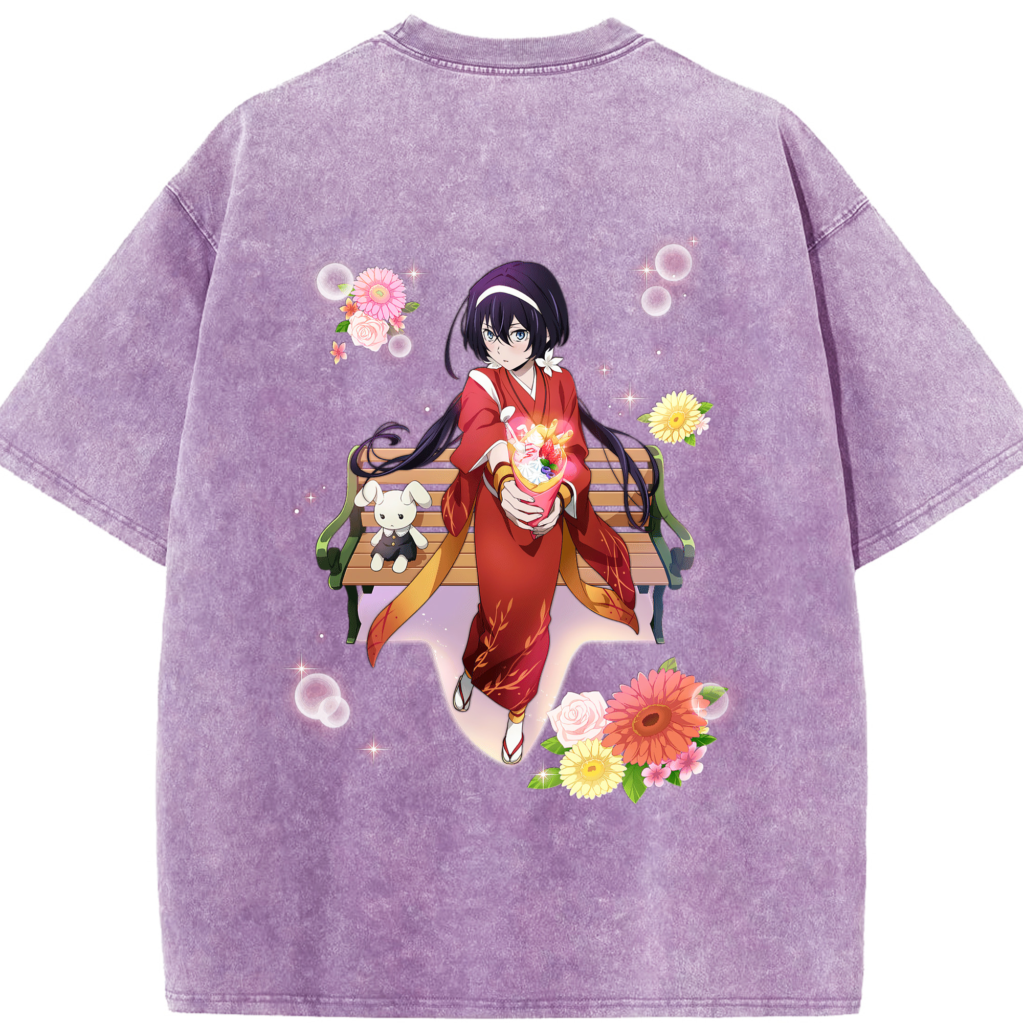 （画像用） 文豪ストレイドッグス Bungo Stray Dogs 綿100% ヴィンテージ風 半袖Tシャツ（背面プリント）