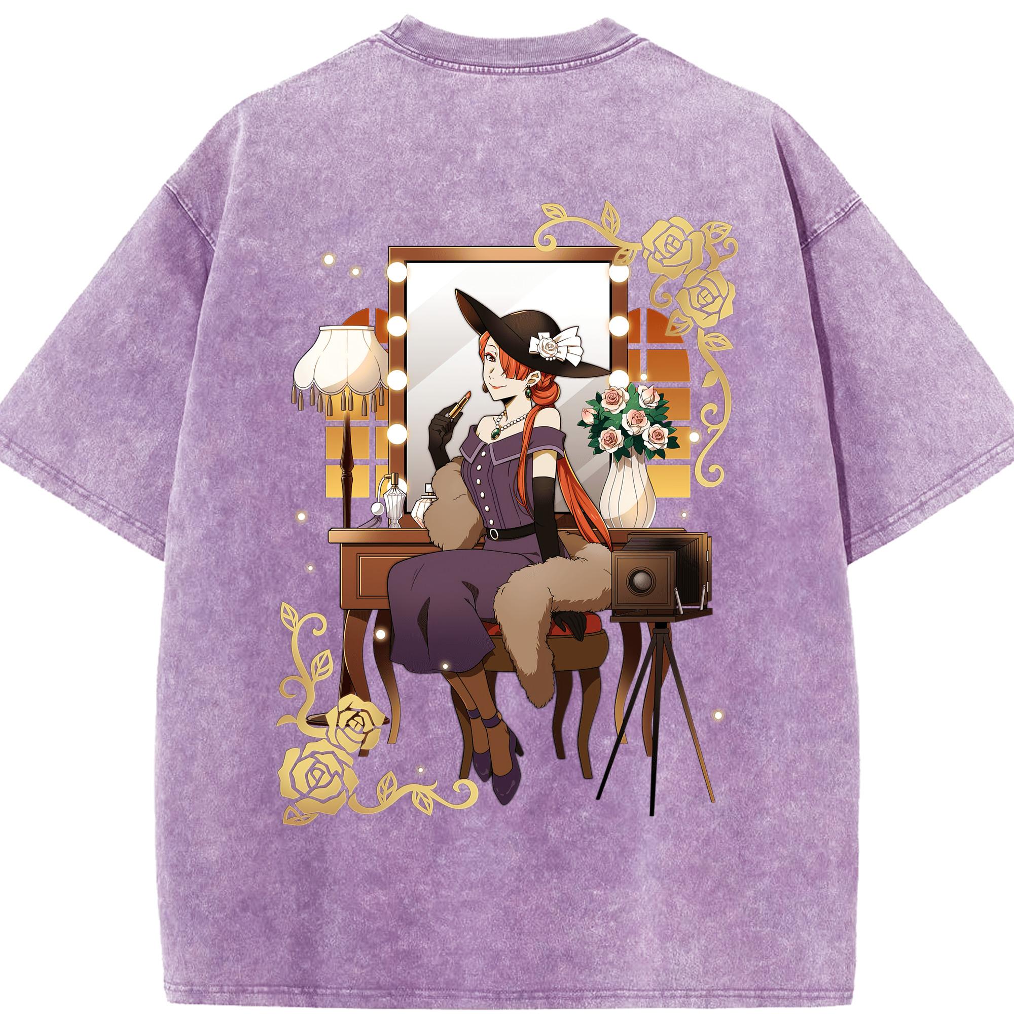（画像用） 文豪ストレイドッグス Bungo Stray Dogs 綿100% ヴィンテージ風 半袖Tシャツ（背面プリント）