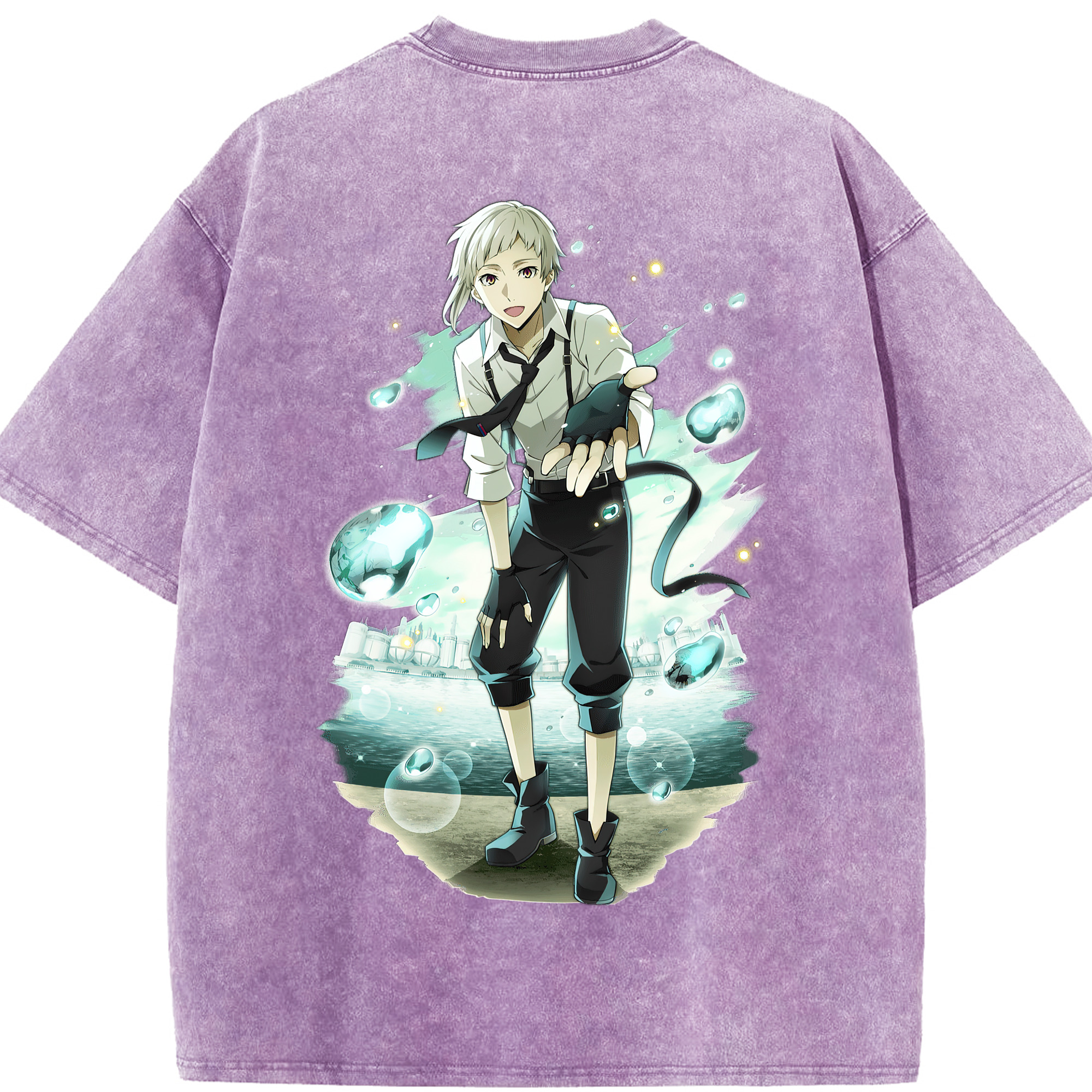 （画像用） 文豪ストレイドッグス Bungo Stray Dogs 綿100% ヴィンテージ風 半袖Tシャツ（背面プリント）