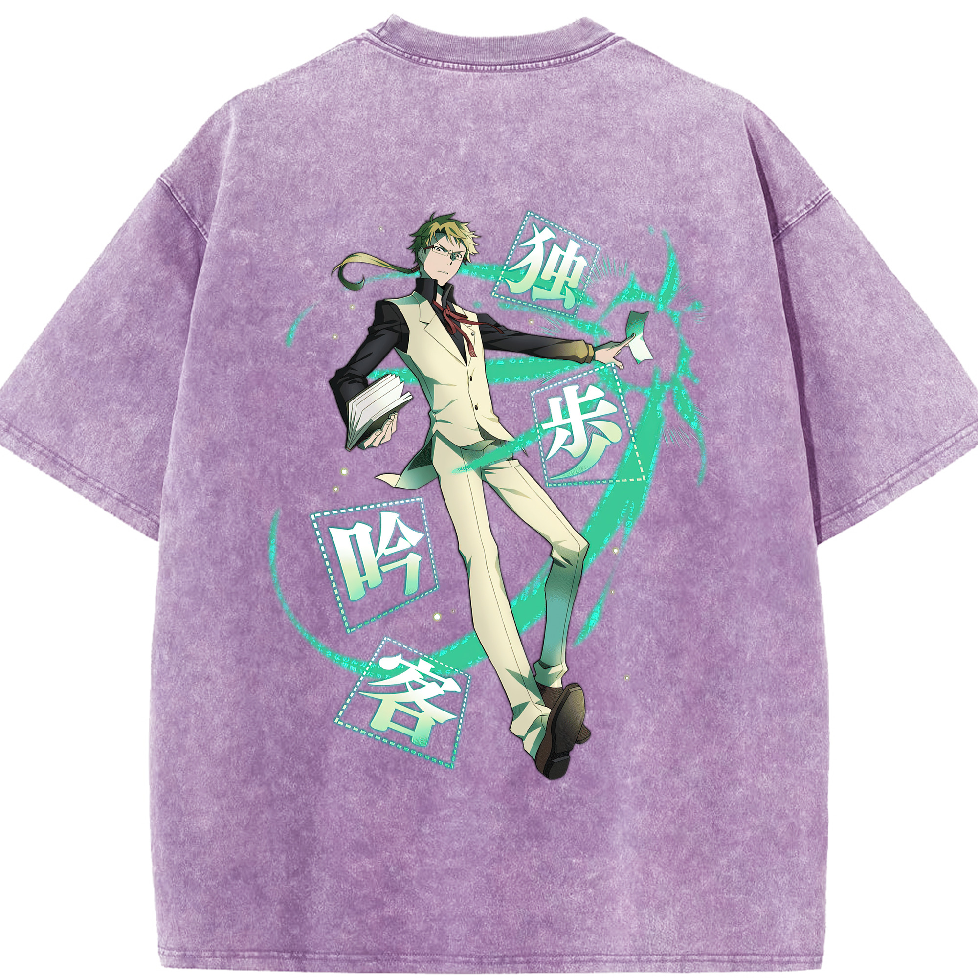 （画像用） 文豪ストレイドッグス Bungo Stray Dogs 綿100% ヴィンテージ風 半袖Tシャツ（背面プリント）