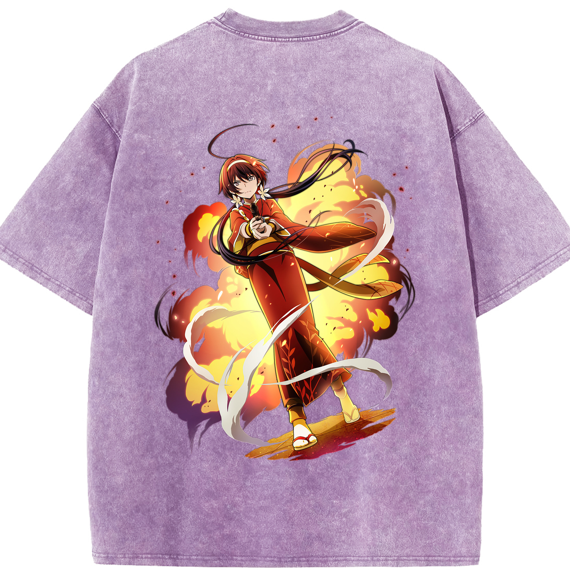 （画像用） 文豪ストレイドッグス Bungo Stray Dogs 綿100% ヴィンテージ風 半袖Tシャツ（背面プリント）