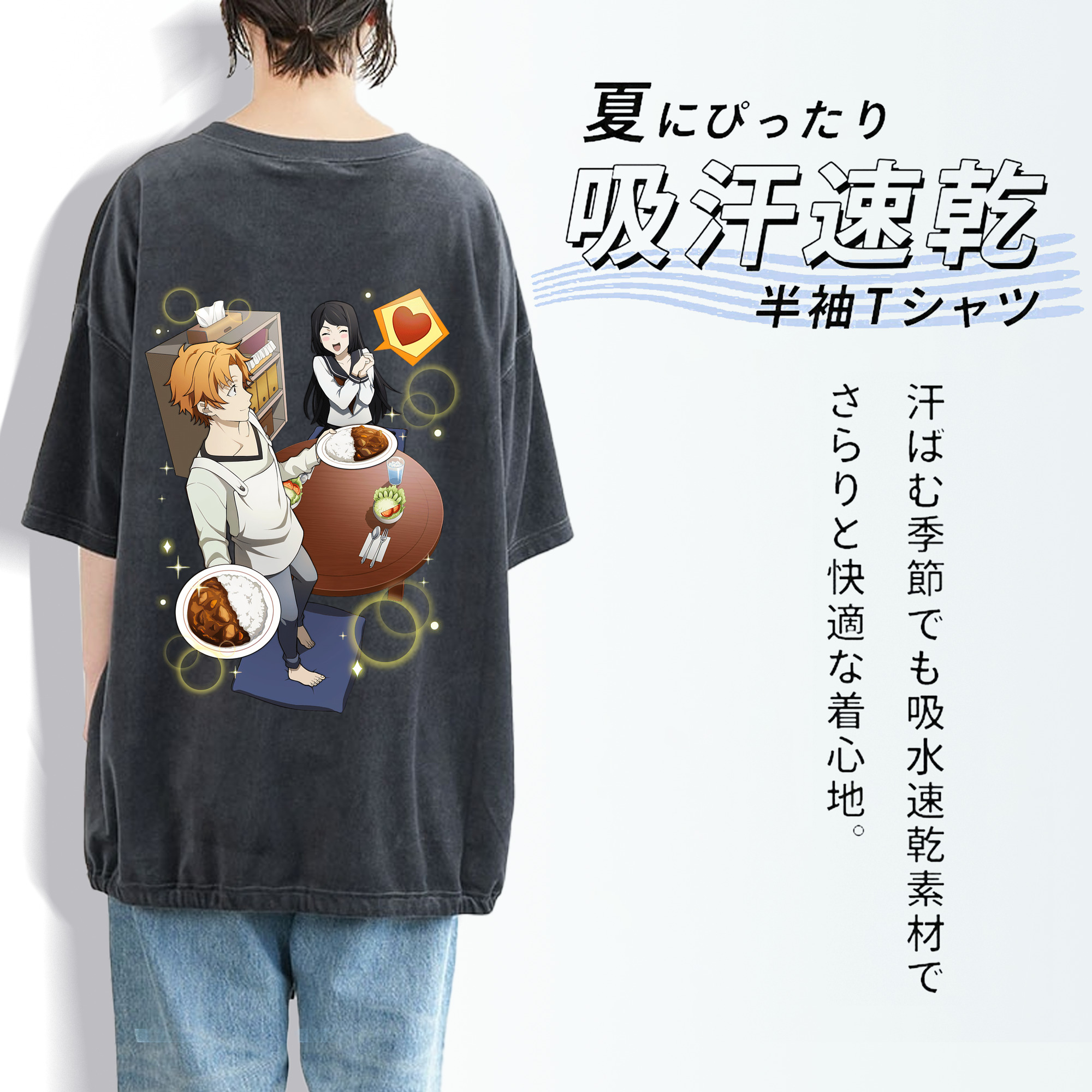 文豪ストレイドッグス Bungo Stray Dogs 綿100% ヴィンテージ風 半袖Tシャツ（背面プリント）
