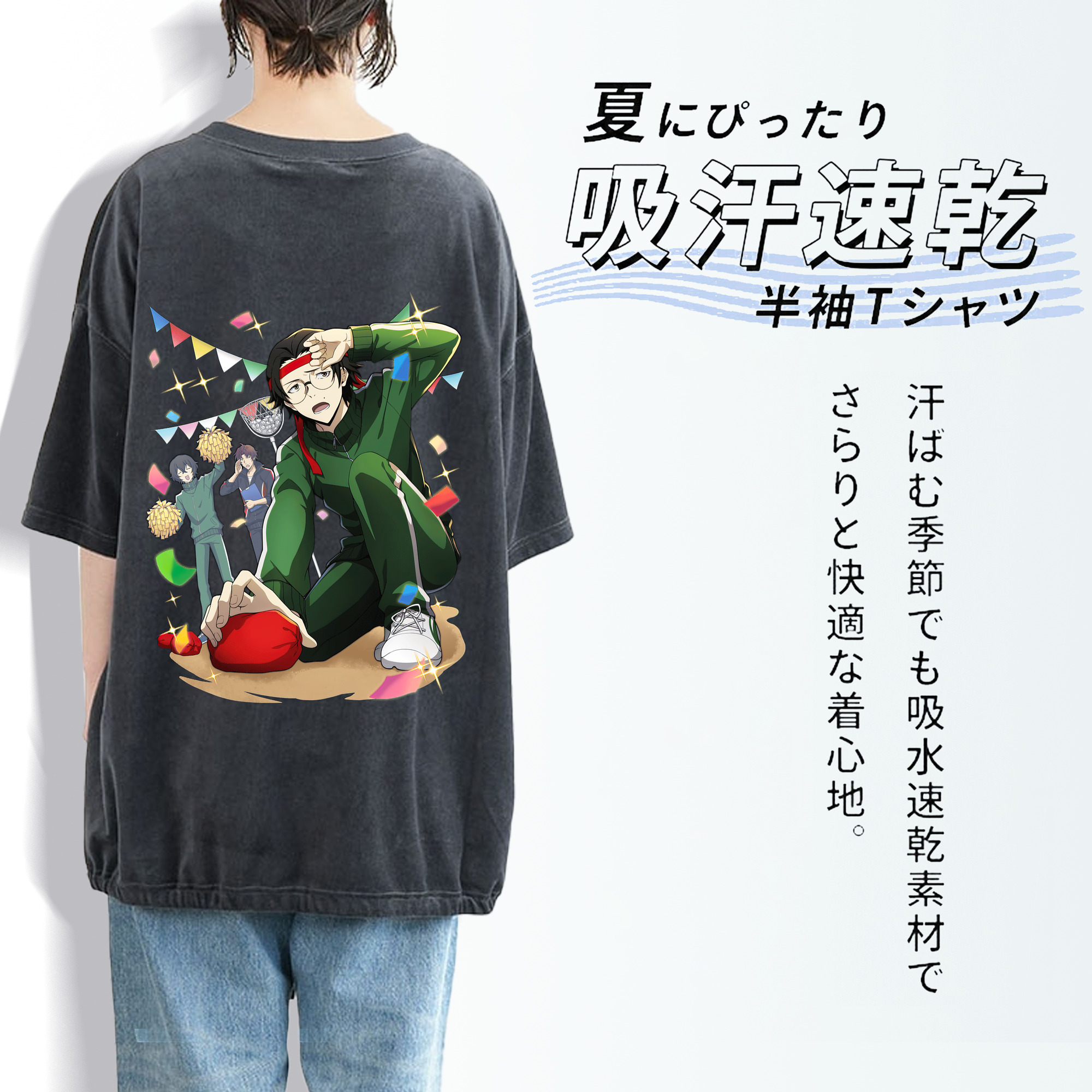 文豪ストレイドッグス Bungo Stray Dogs 綿100% ヴィンテージ風 半袖Tシャツ（背面プリント）