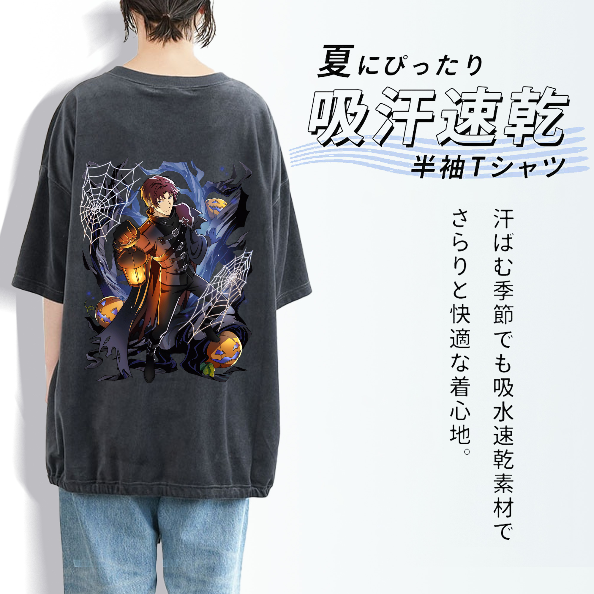 文豪ストレイドッグス Bungo Stray Dogs 綿100% ヴィンテージ風 半袖Tシャツ（背面プリント）