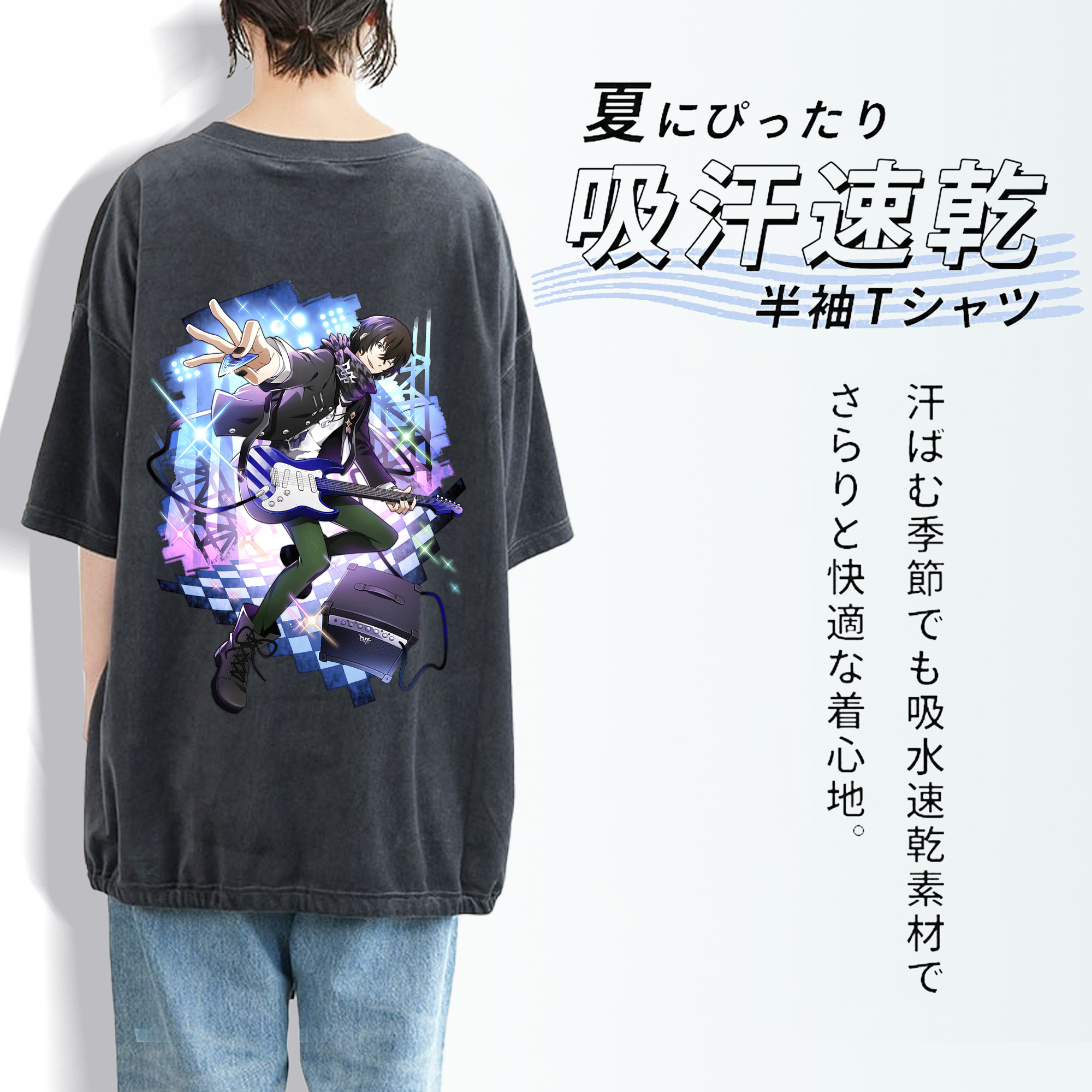 文豪ストレイドッグス Bungo Stray Dogs 綿100% ヴィンテージ風 半袖Tシャツ（背面プリント）
