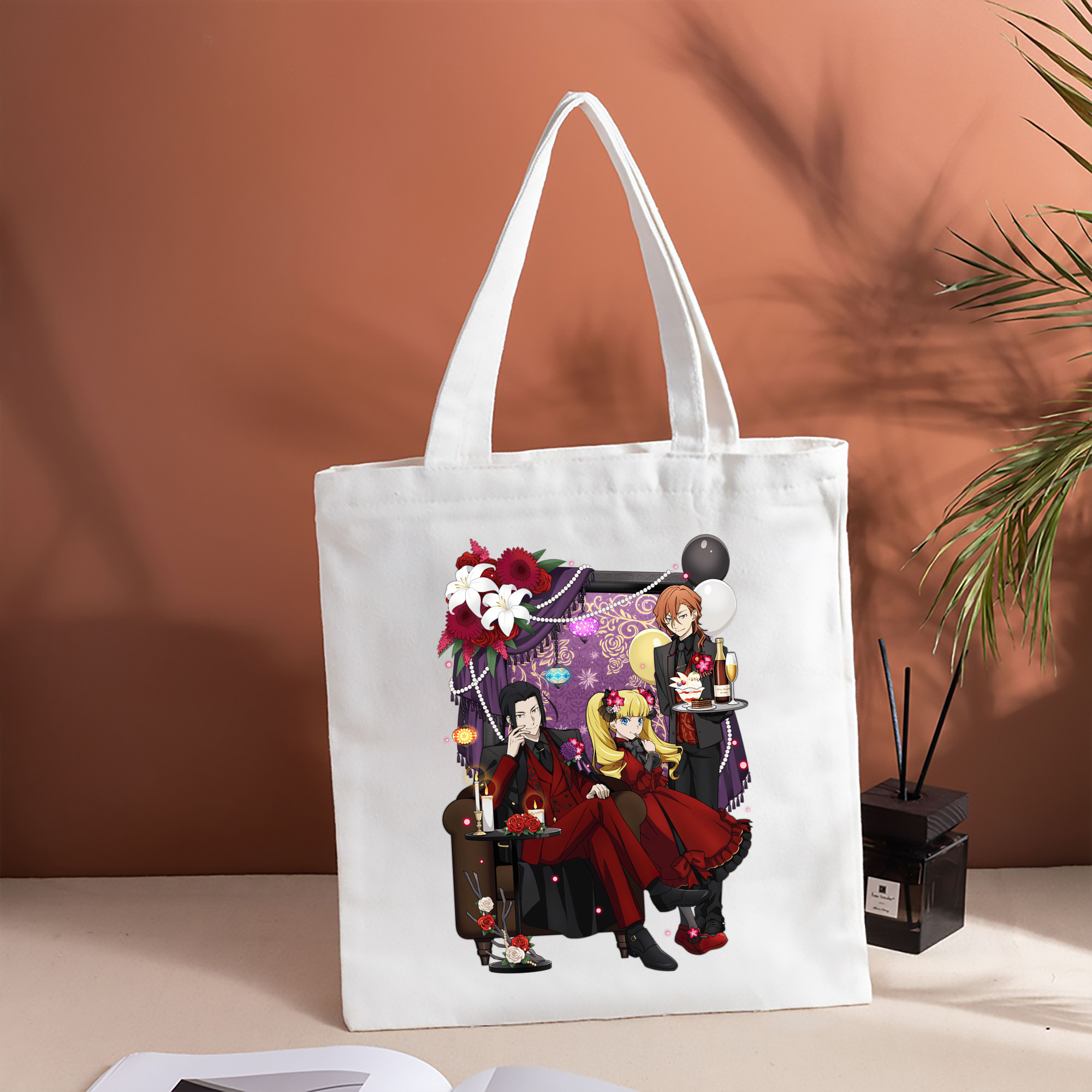 文豪ストレイドッグス Bungo Stray Dogs 縦型キャンバス生地手提げバッグ　トートバッグ