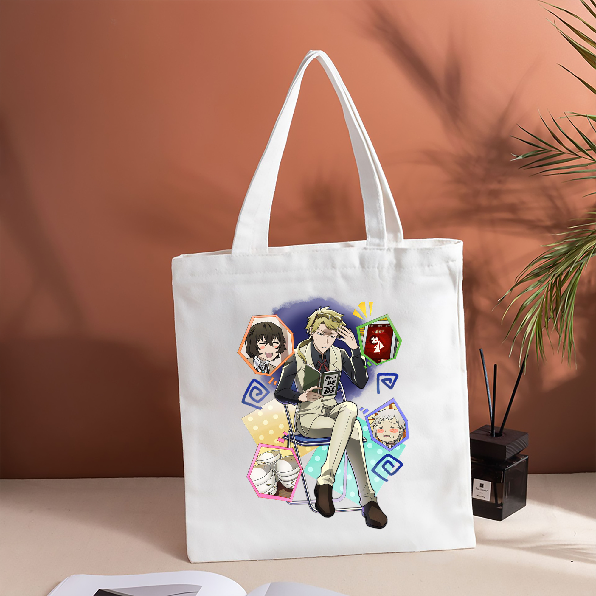 文豪ストレイドッグス Bungo Stray Dogs 縦型キャンバス生地手提げバッグ　トートバッグ