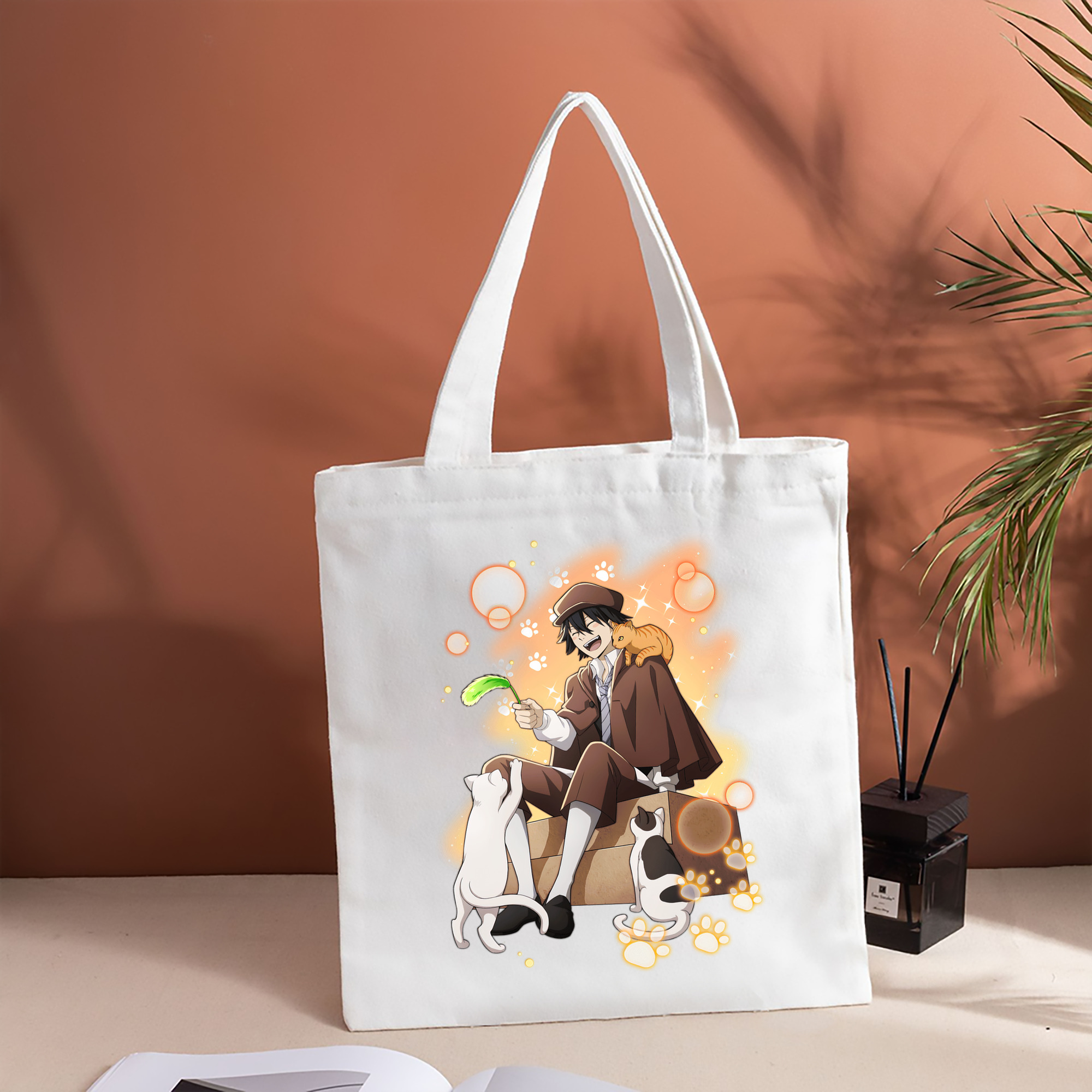 文豪ストレイドッグス Bungo Stray Dogs 縦型キャンバス生地手提げバッグ　トートバッグ