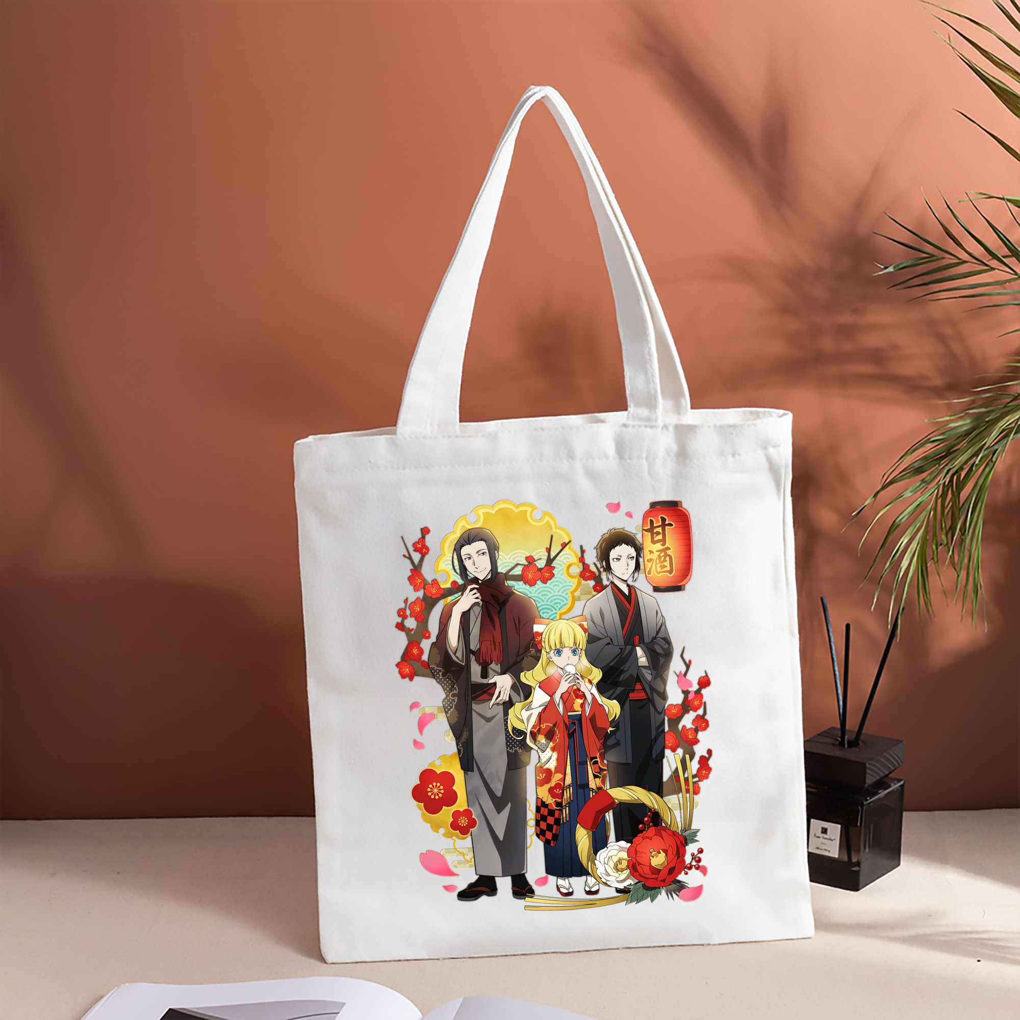 文豪ストレイドッグス Bungo Stray Dogs 縦型キャンバス生地手提げバッグ　トートバッグ