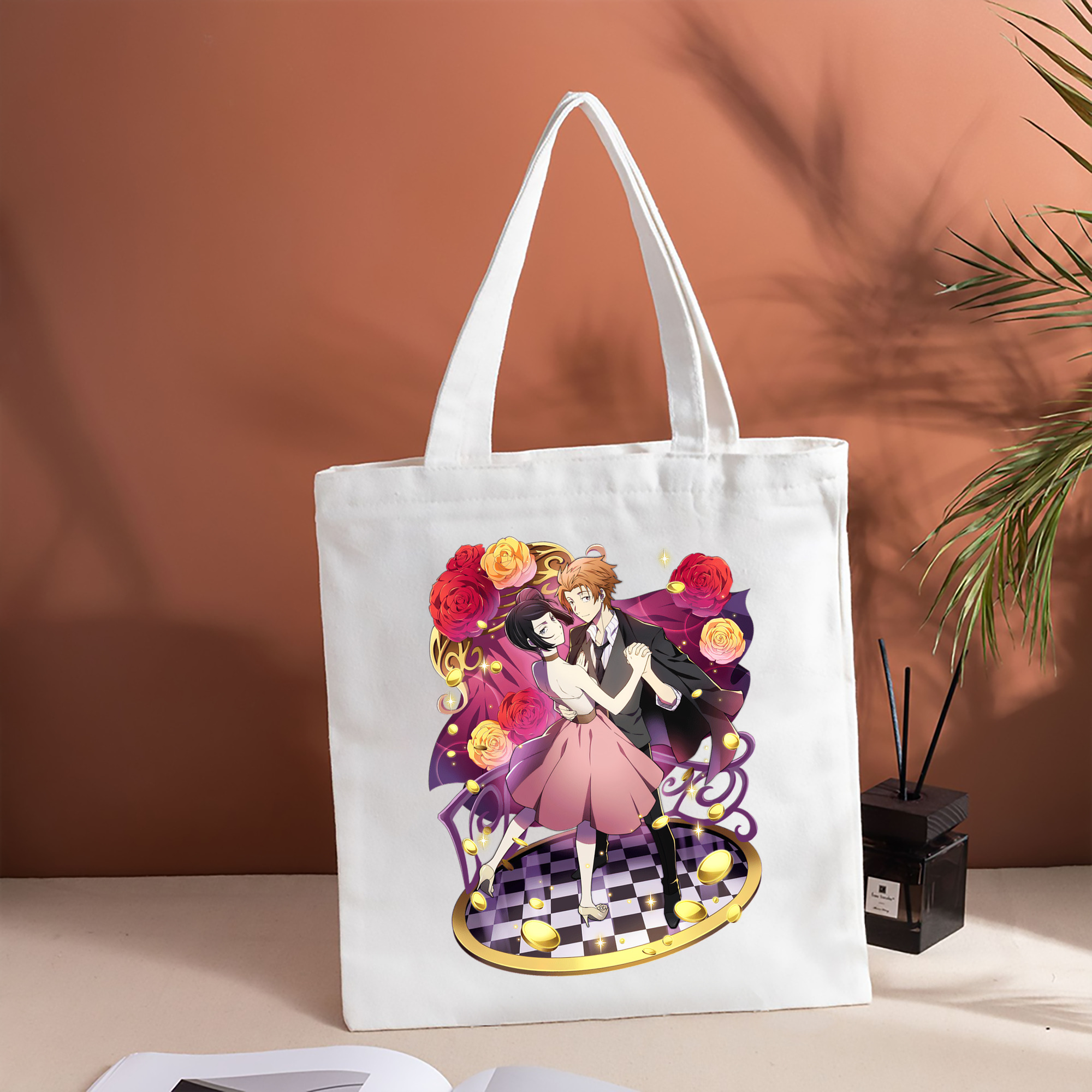 文豪ストレイドッグス Bungo Stray Dogs 縦型キャンバス生地手提げバッグ　トートバッグ