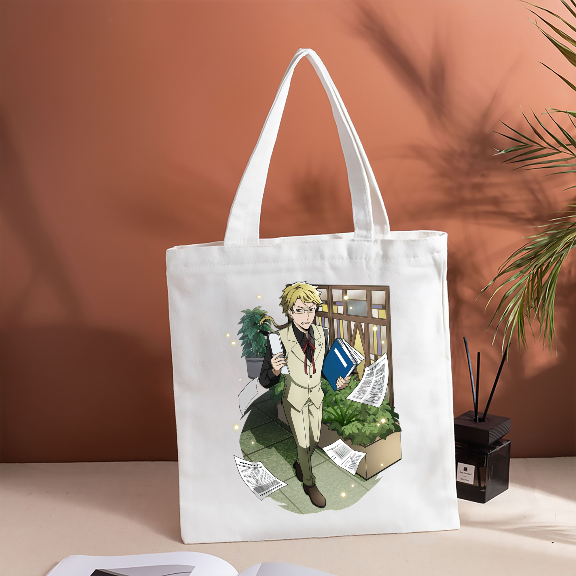 文豪ストレイドッグス Bungo Stray Dogs 縦型キャンバス生地手提げバッグ　トートバッグ