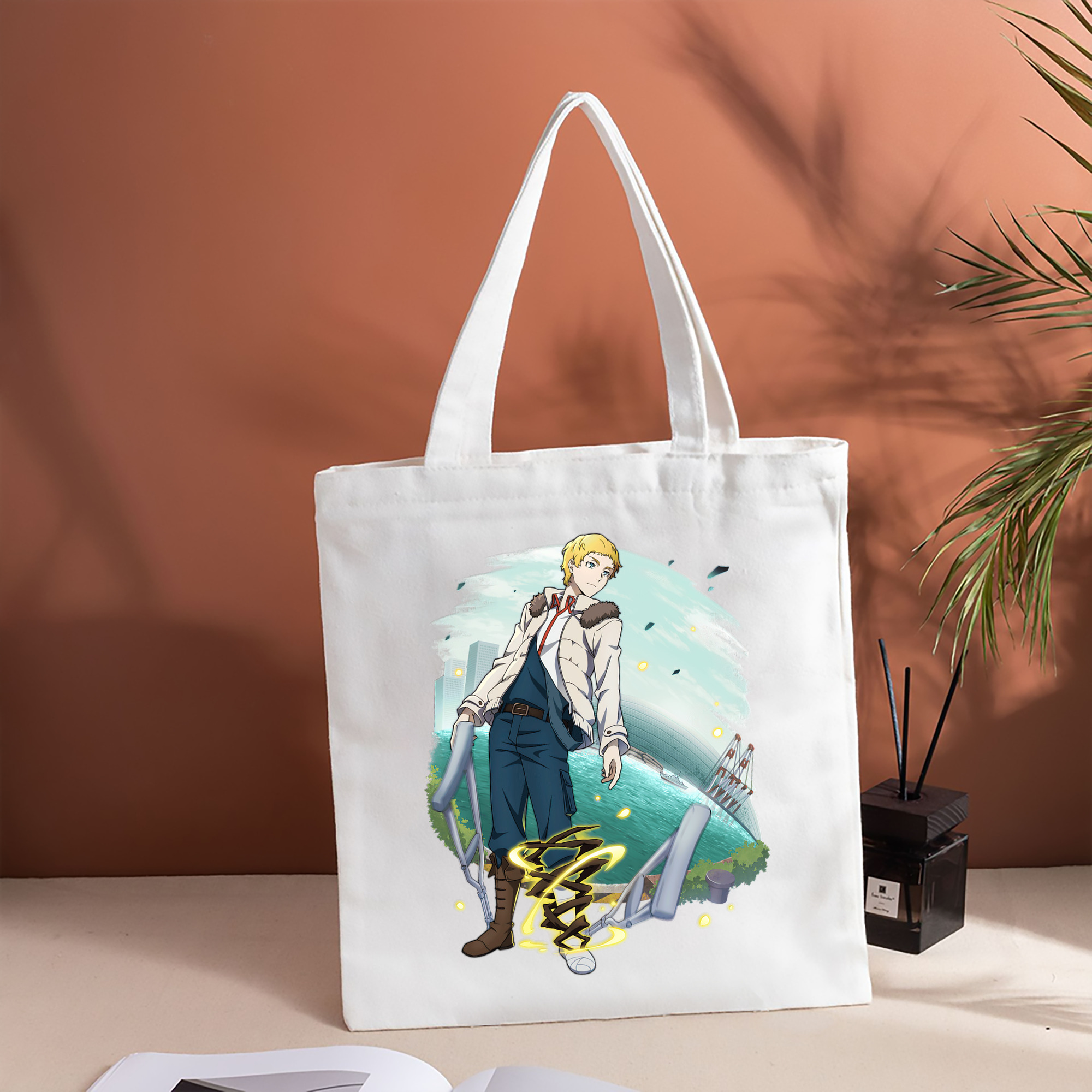 文豪ストレイドッグス Bungo Stray Dogs 縦型キャンバス生地手提げバッグ　トートバッグ