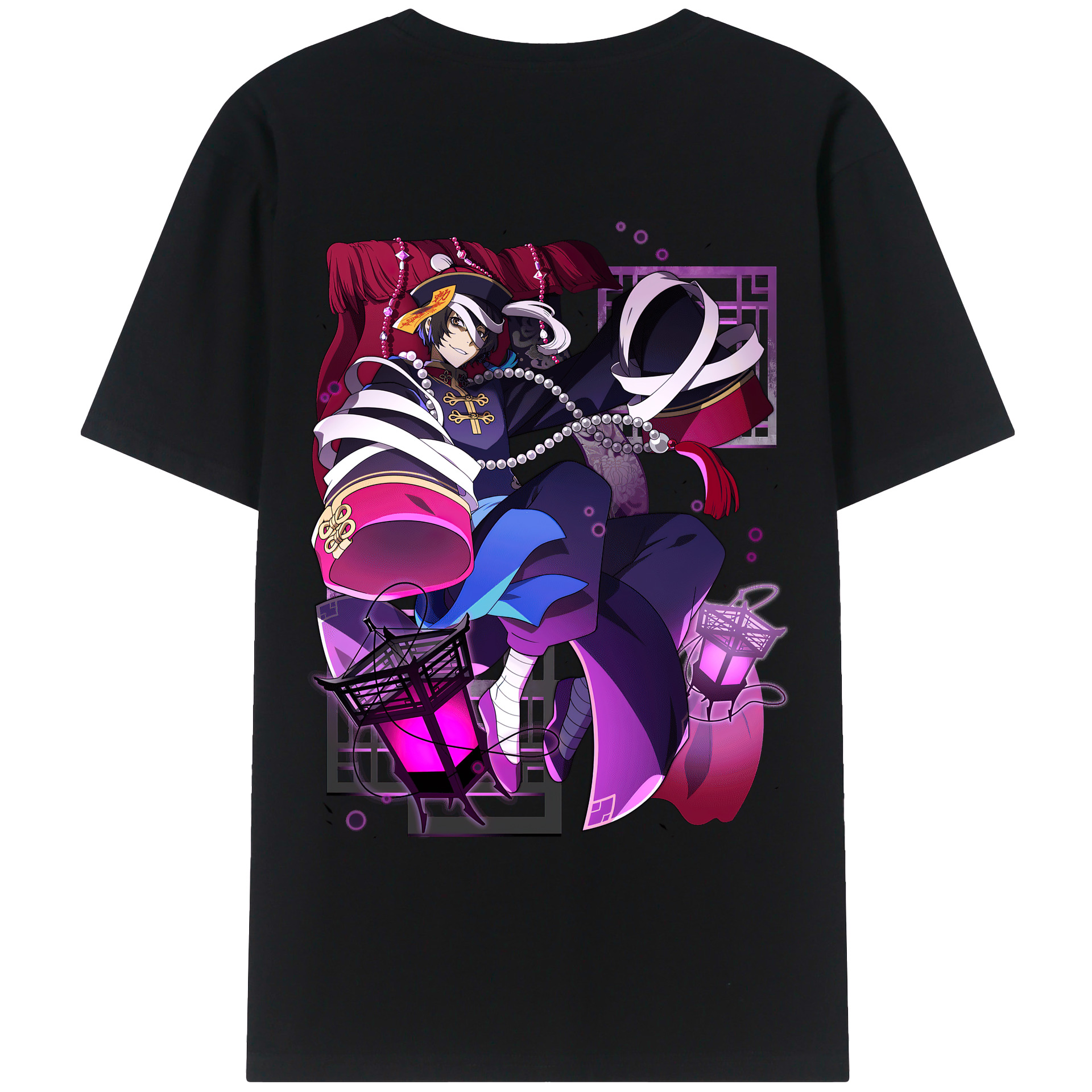 （画像用） 文豪ストレイドッグス Bungo Stray Dogs 綿100％ メンズ半袖Tシャツ（バックプリント） 通気性