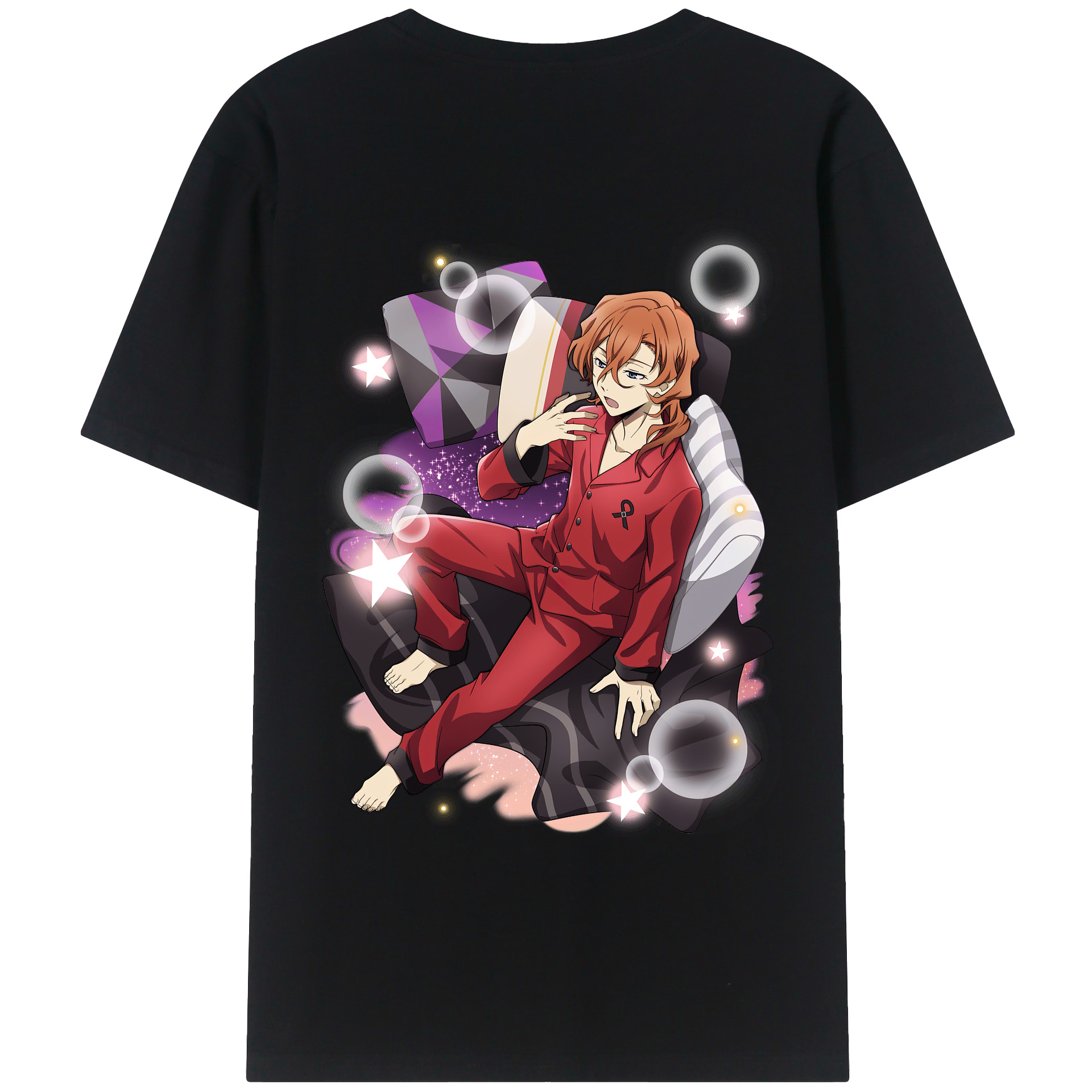（画像用） 文豪ストレイドッグス Bungo Stray Dogs 綿100％ メンズ半袖Tシャツ（バックプリント） 通気性