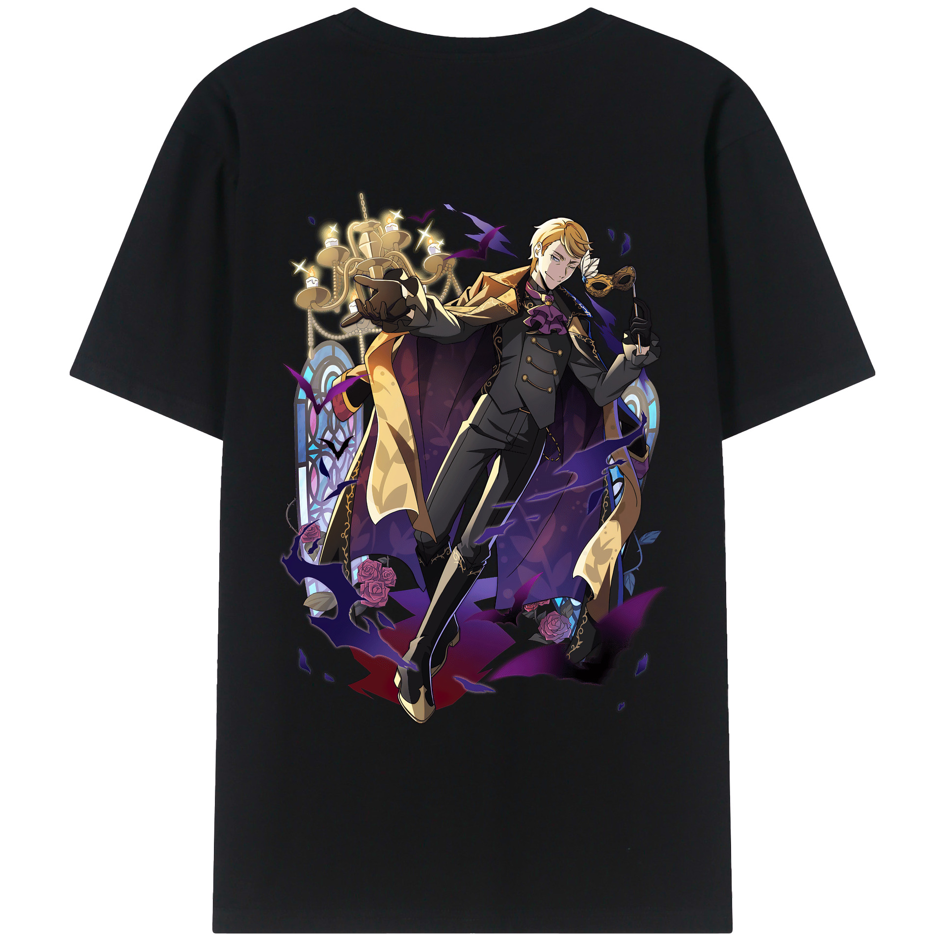 （画像用） 文豪ストレイドッグス Bungo Stray Dogs 綿100％ メンズ半袖Tシャツ（バックプリント） 通気性