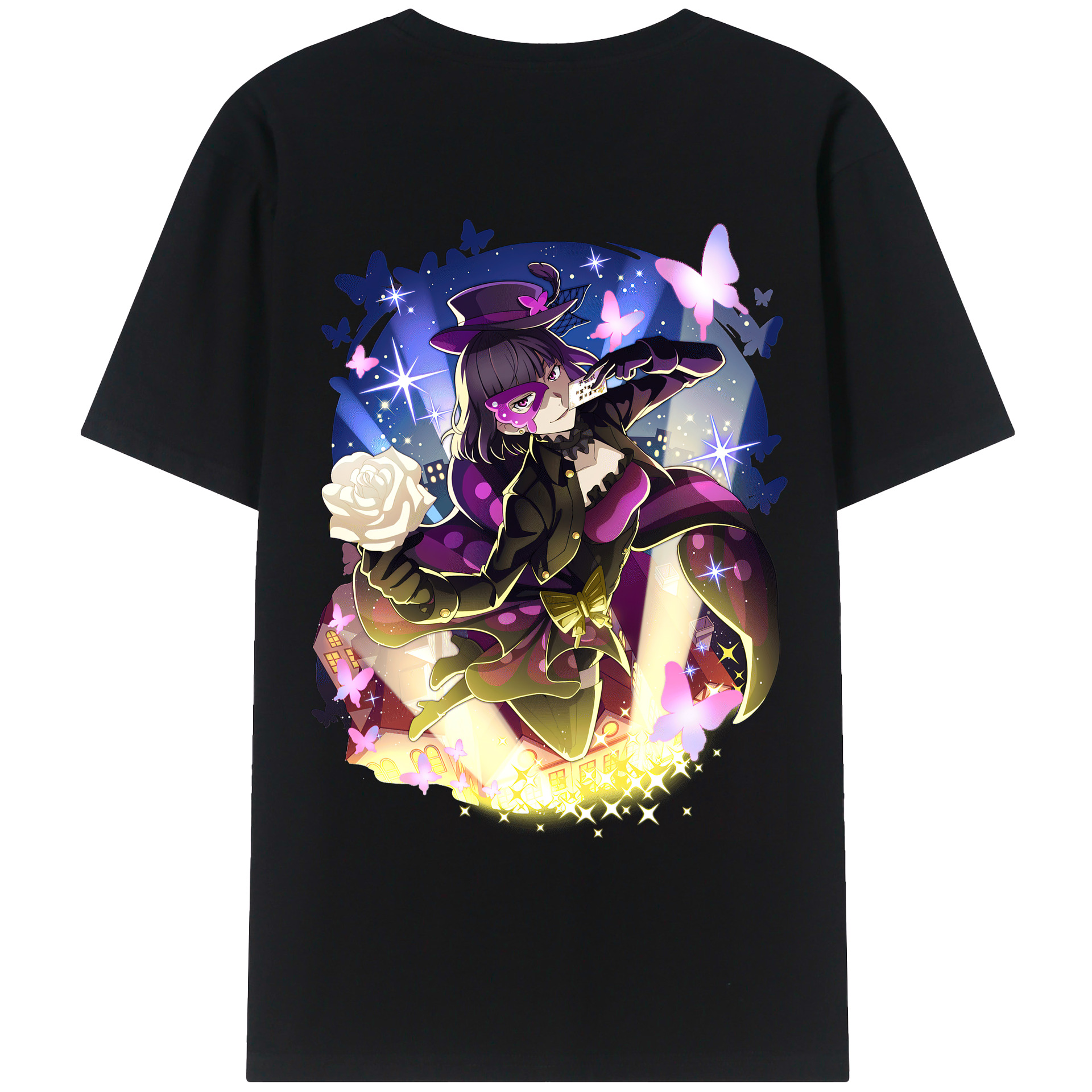 （画像用） 文豪ストレイドッグス Bungo Stray Dogs 綿100％ メンズ半袖Tシャツ（バックプリント） 通気性