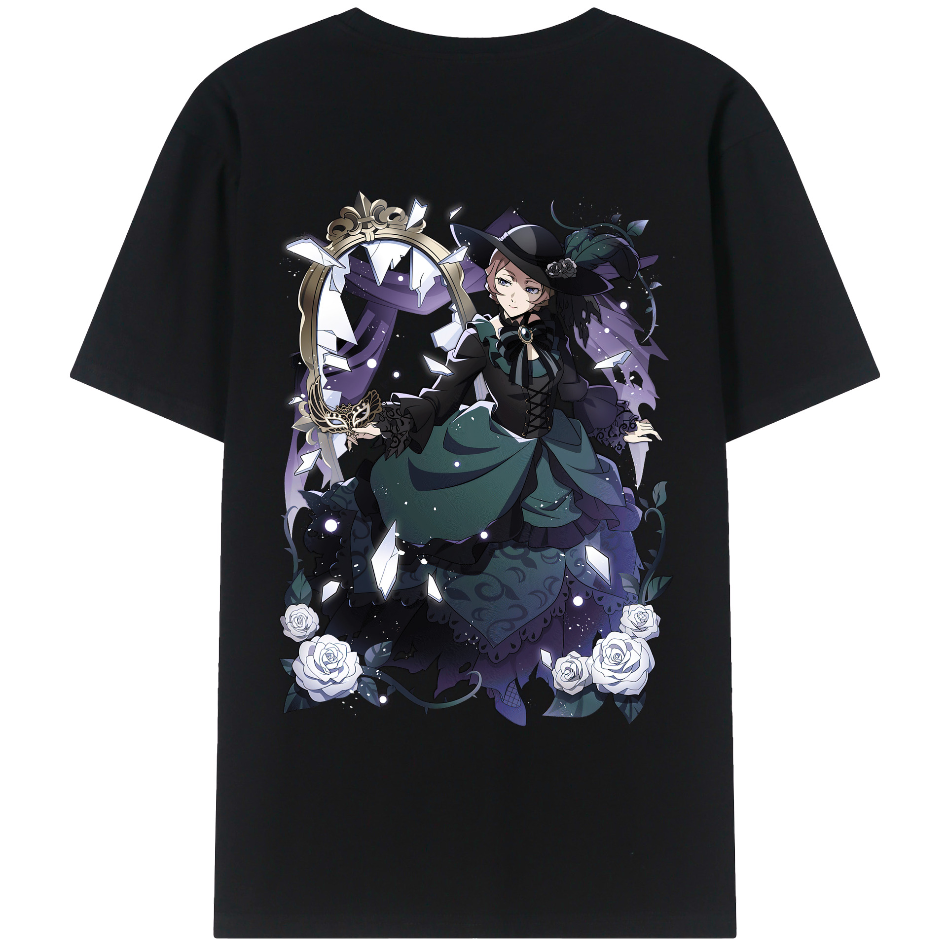 （画像用） 文豪ストレイドッグス Bungo Stray Dogs 綿100％ メンズ半袖Tシャツ（バックプリント） 通気性