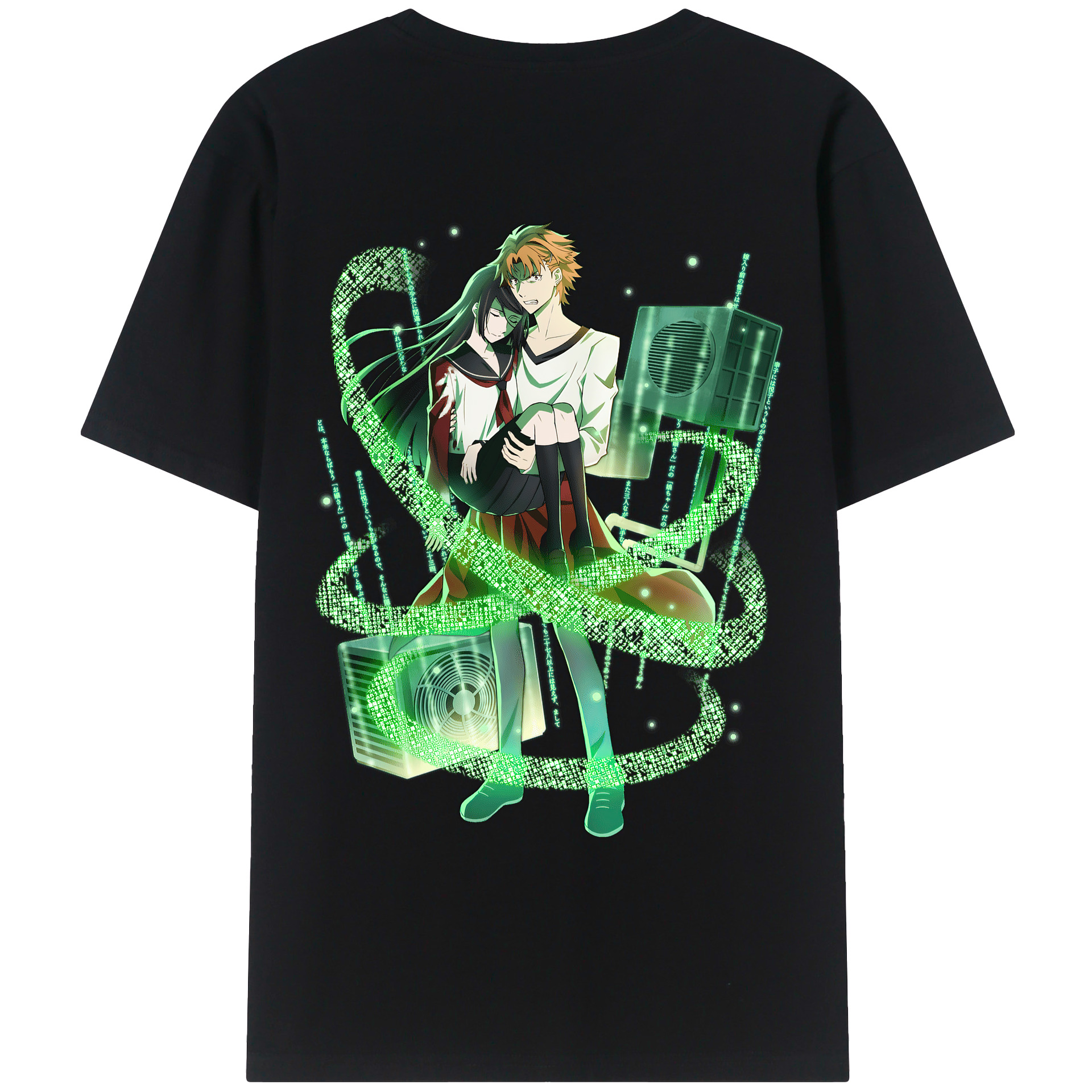 （画像用） 文豪ストレイドッグス Bungo Stray Dogs 綿100％ メンズ半袖Tシャツ（バックプリント） 通気性