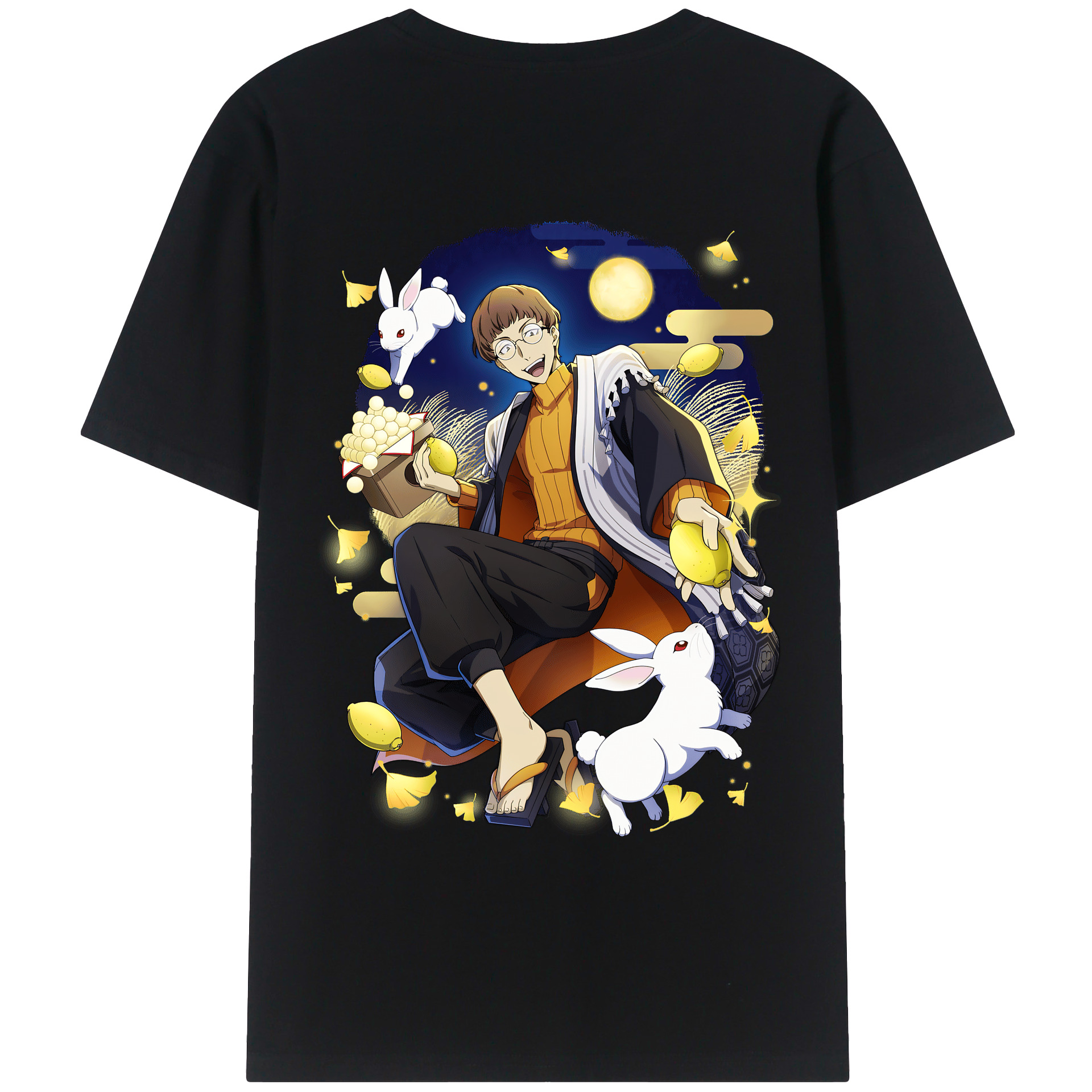 （画像用） 文豪ストレイドッグス Bungo Stray Dogs 綿100％ メンズ半袖Tシャツ（バックプリント） 通気性