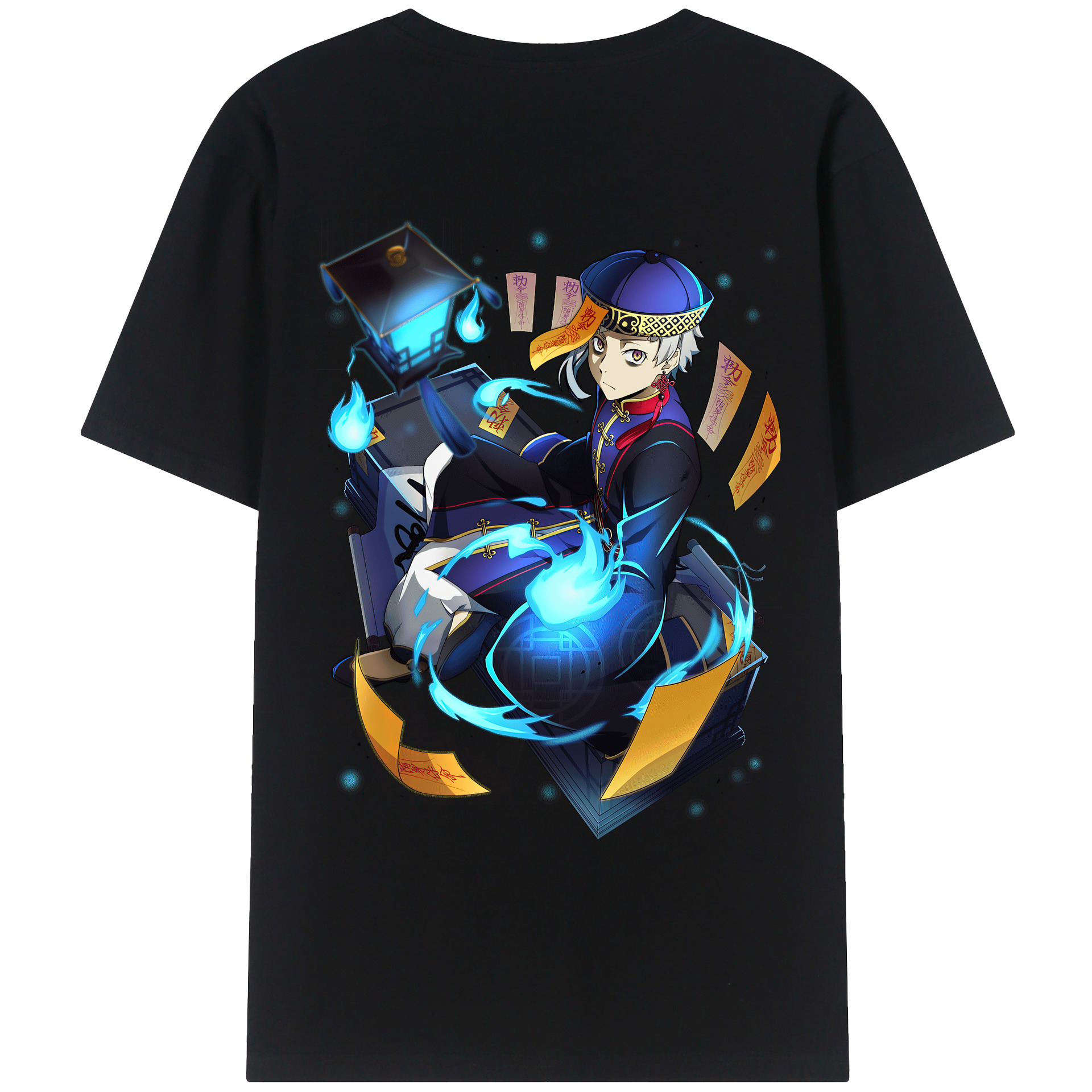 （画像用） 文豪ストレイドッグス Bungo Stray Dogs 綿100％ メンズ半袖Tシャツ（バックプリント） 通気性