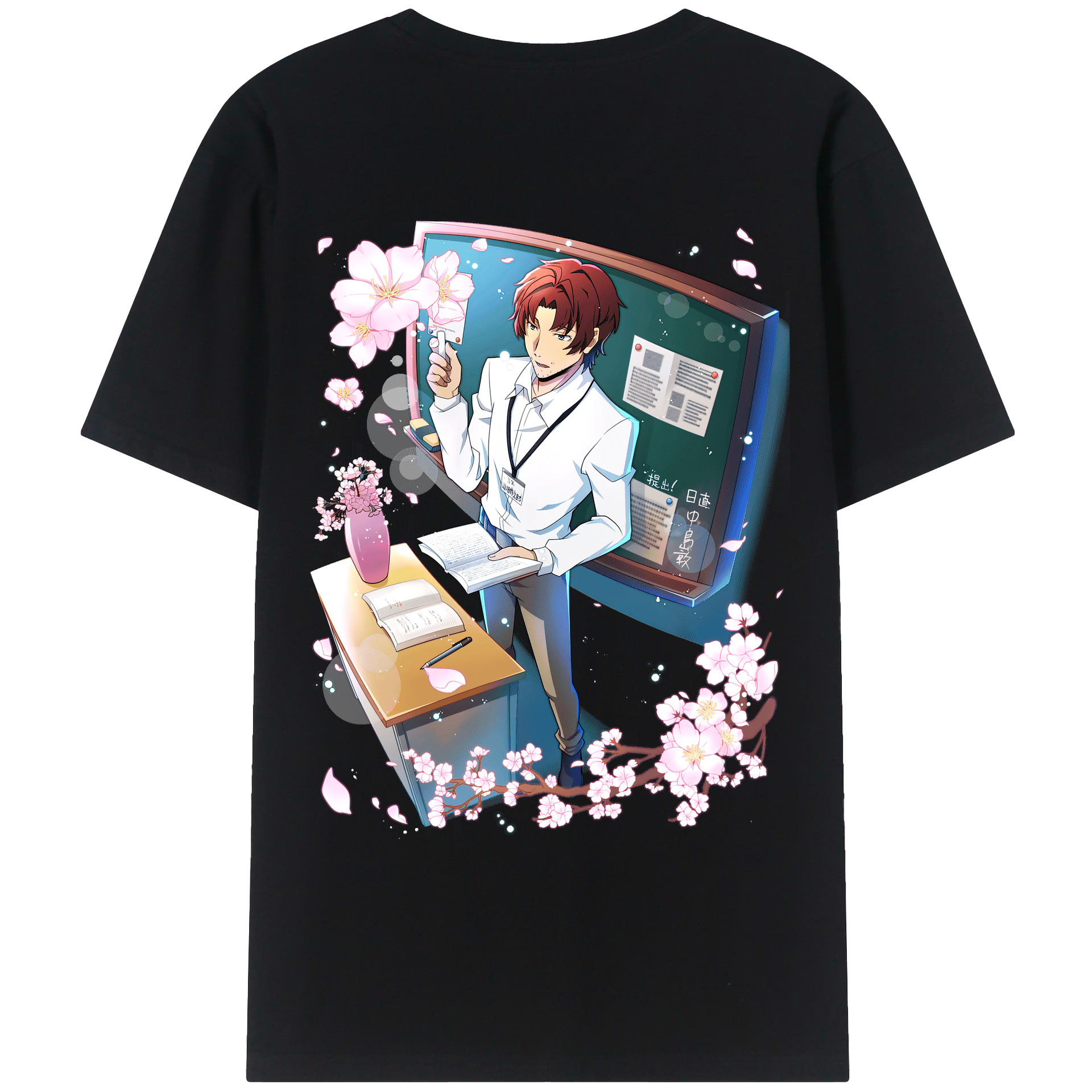 （画像用） 文豪ストレイドッグス Bungo Stray Dogs 綿100％ メンズ半袖Tシャツ（バックプリント） 通気性