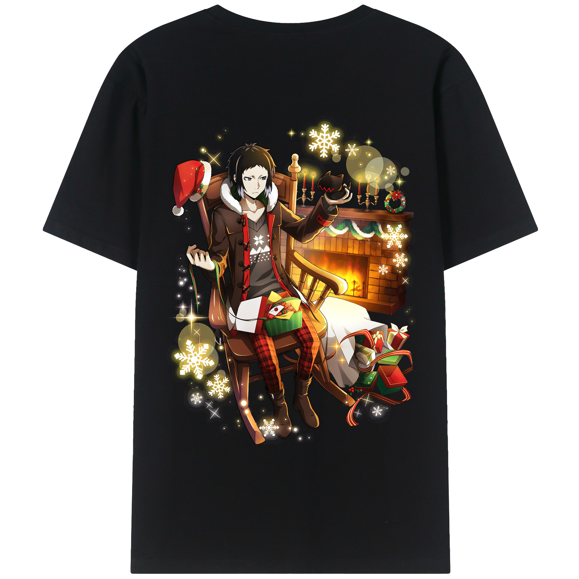 （画像用） 文豪ストレイドッグス Bungo Stray Dogs 綿100％ メンズ半袖Tシャツ（バックプリント） 通気性