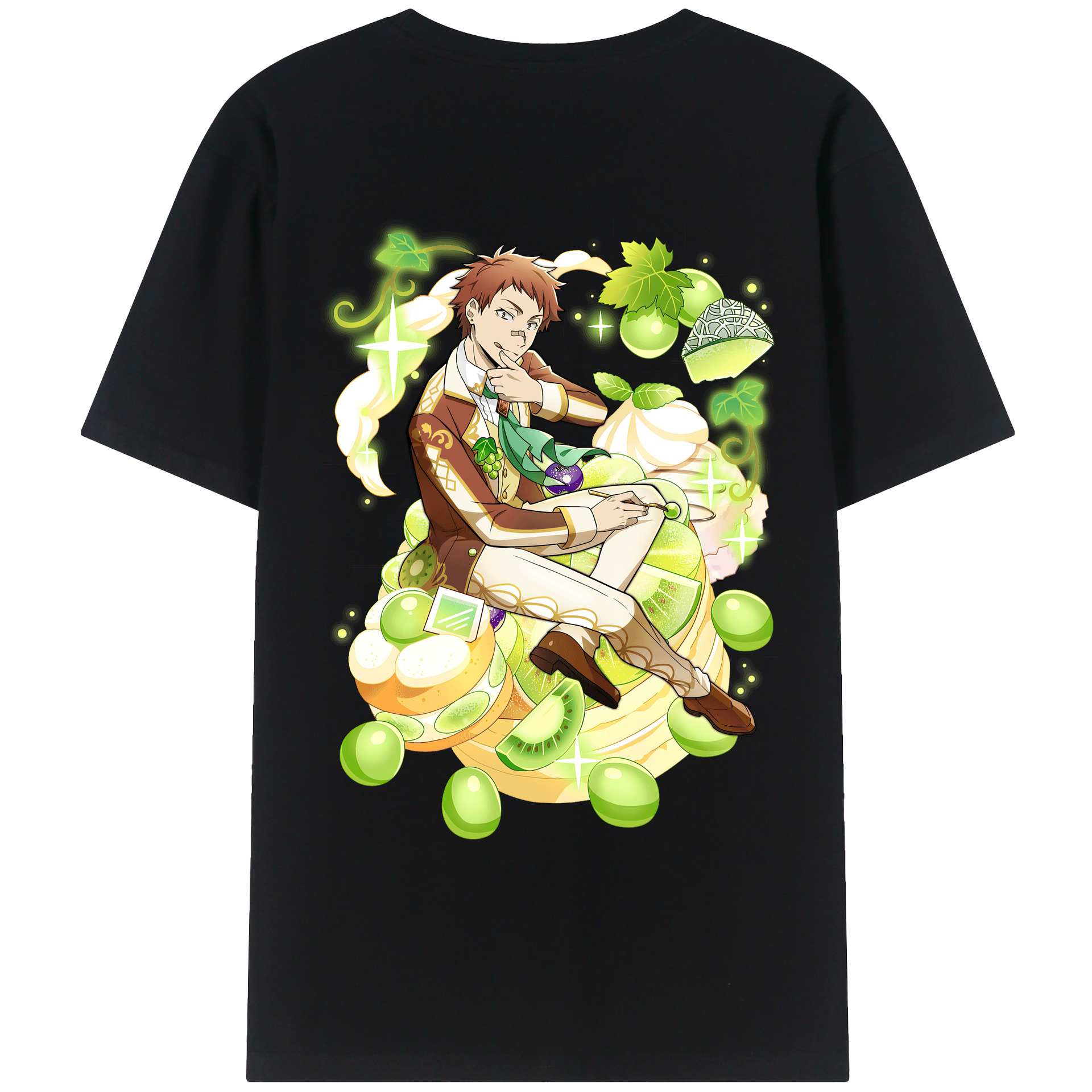 （画像用） 文豪ストレイドッグス Bungo Stray Dogs 綿100％ メンズ半袖Tシャツ（バックプリント） 通気性
