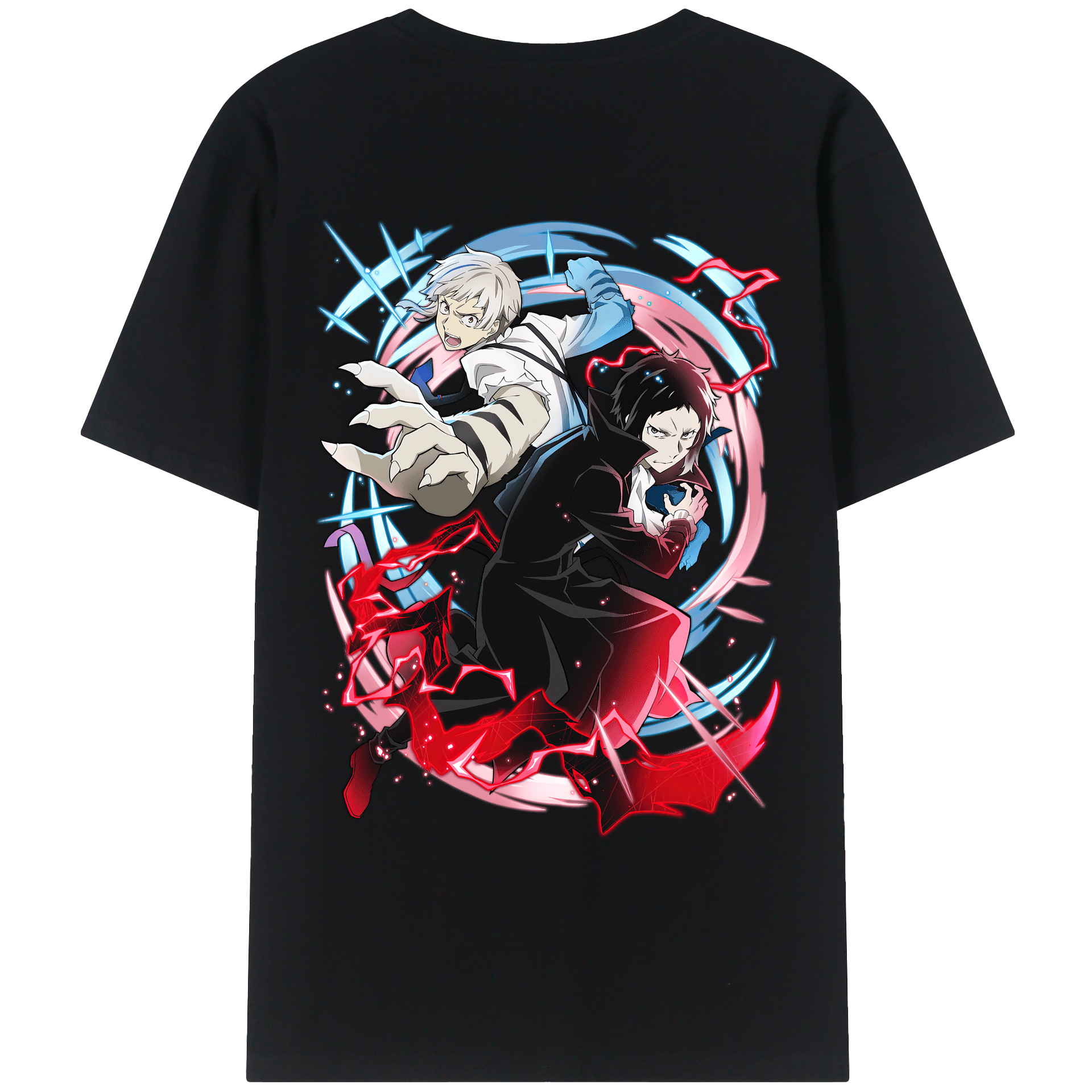（画像用） 文豪ストレイドッグス Bungo Stray Dogs 綿100％ メンズ半袖Tシャツ（バックプリント） 通気性