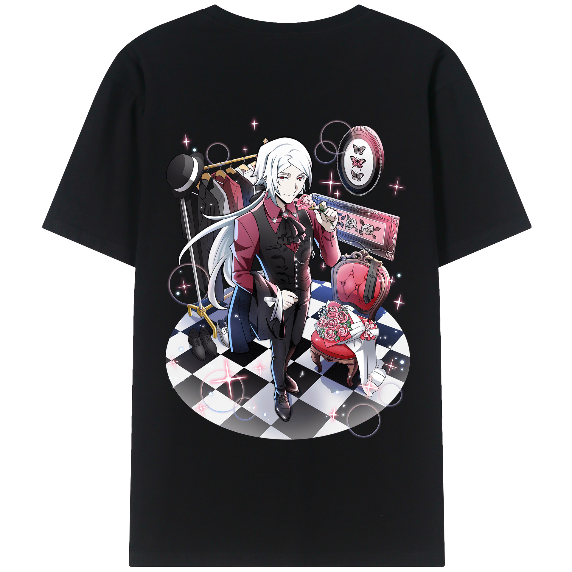 （画像用） 文豪ストレイドッグス Bungo Stray Dogs 綿100％ メンズ半袖Tシャツ（バックプリント） 通気性