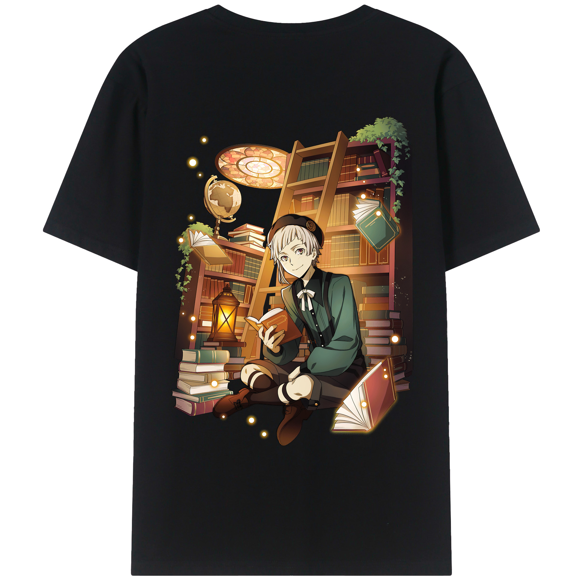 （画像用） 文豪ストレイドッグス Bungo Stray Dogs 綿100％ メンズ半袖Tシャツ（バックプリント） 通気性