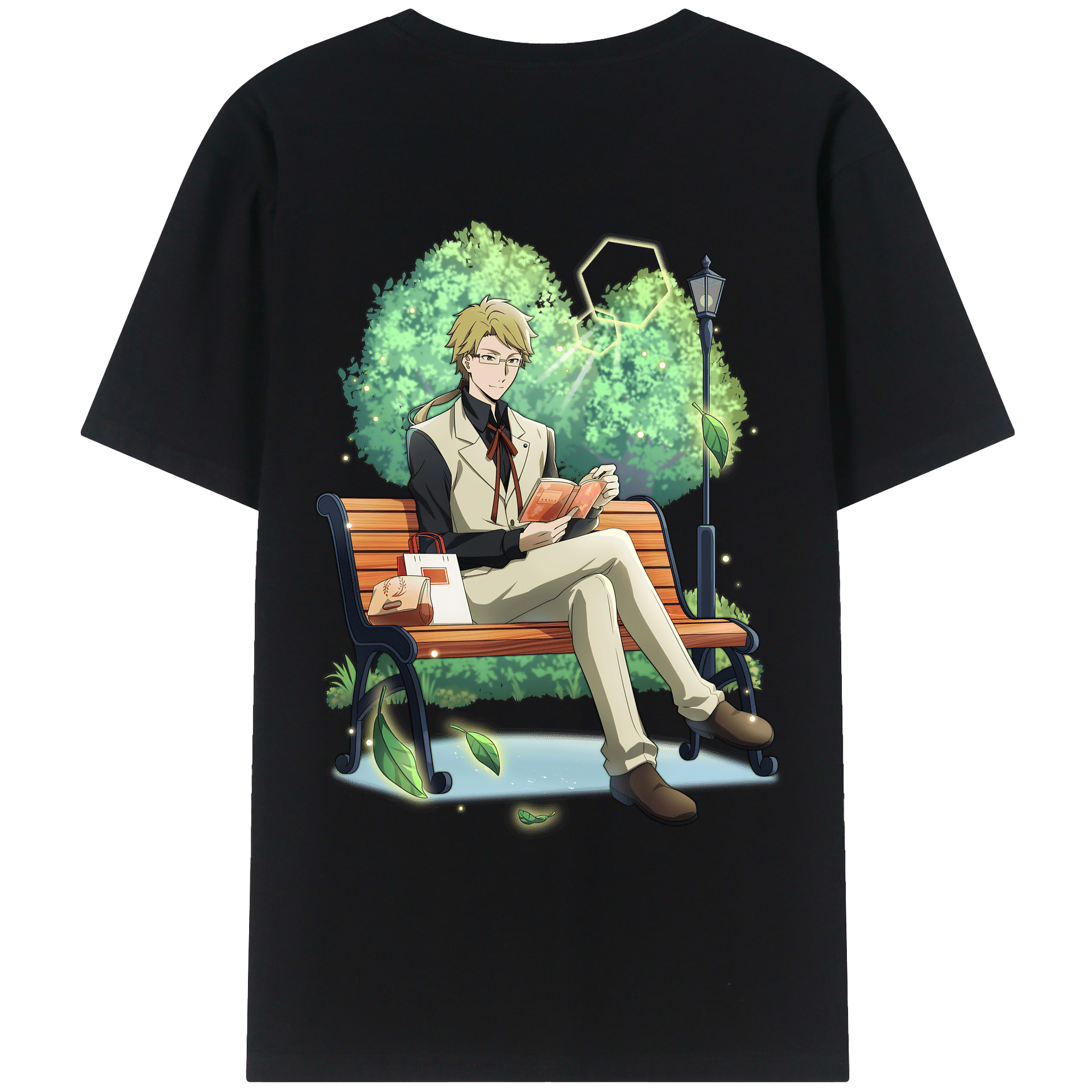 （画像用） 文豪ストレイドッグス Bungo Stray Dogs 綿100％ メンズ半袖Tシャツ（バックプリント） 通気性