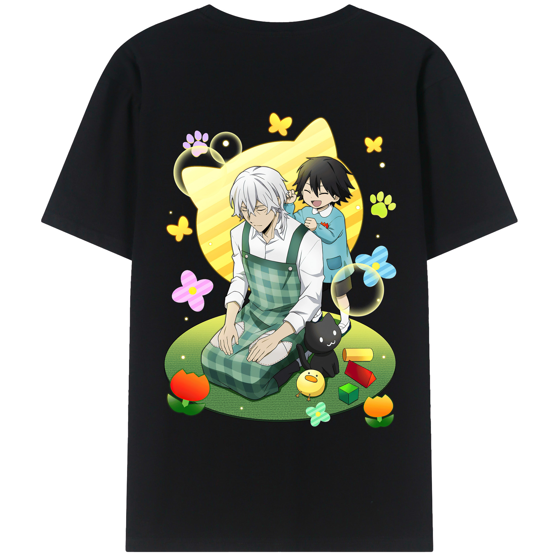 （画像用） 文豪ストレイドッグス Bungo Stray Dogs 綿100％ メンズ半袖Tシャツ（バックプリント） 通気性