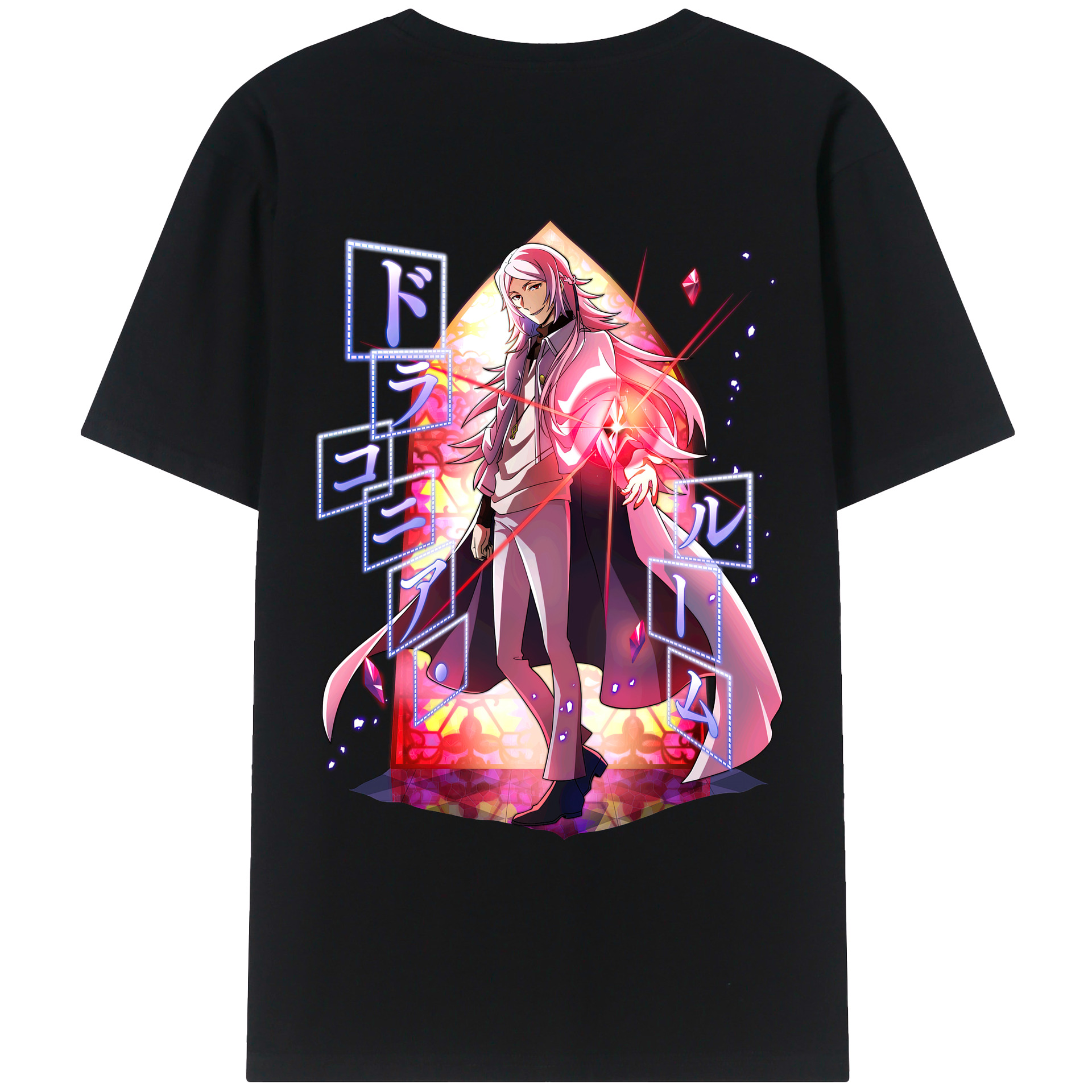 （画像用） 文豪ストレイドッグス Bungo Stray Dogs 綿100％ メンズ半袖Tシャツ（バックプリント） 通気性