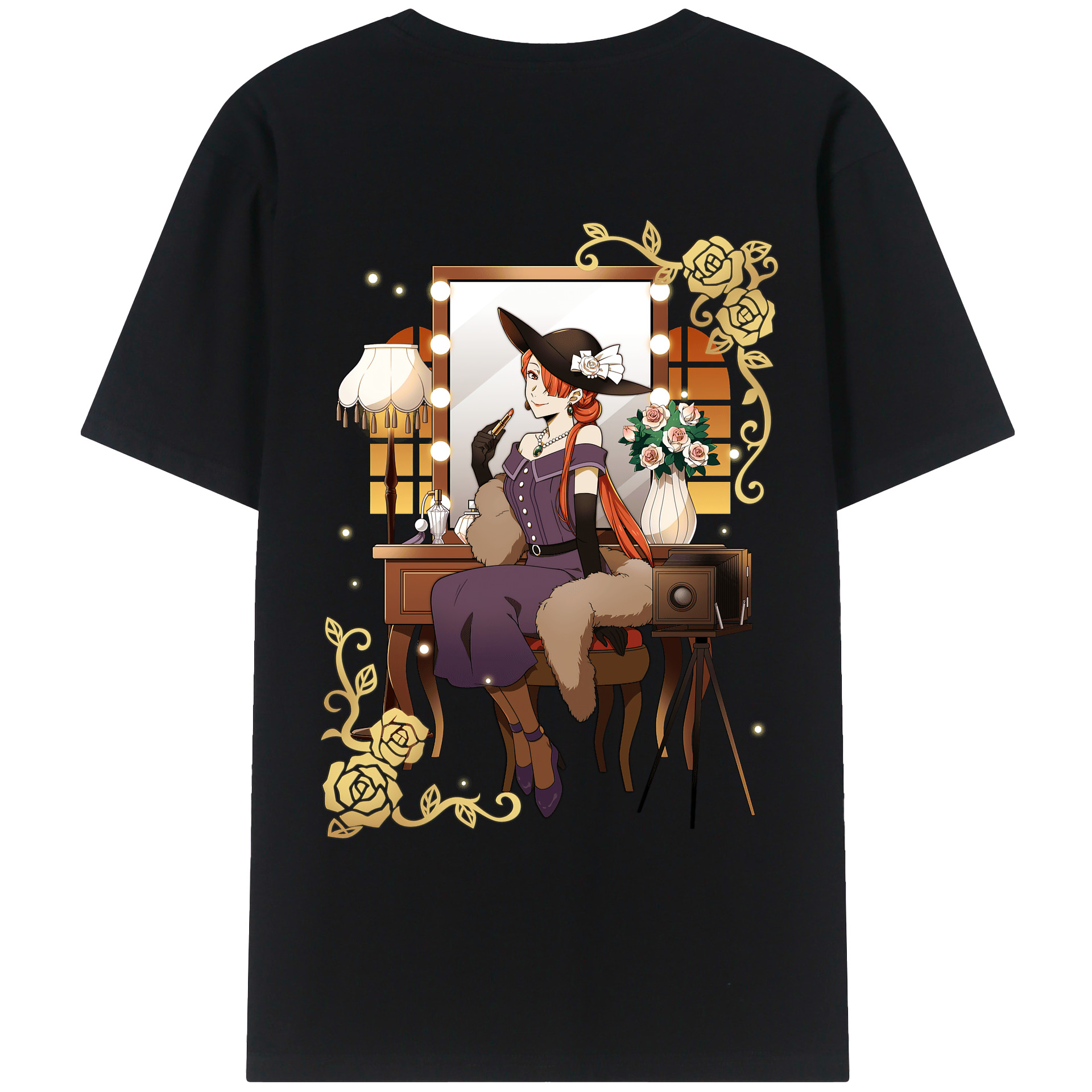（画像用） 文豪ストレイドッグス Bungo Stray Dogs 綿100％ メンズ半袖Tシャツ（バックプリント） 通気性