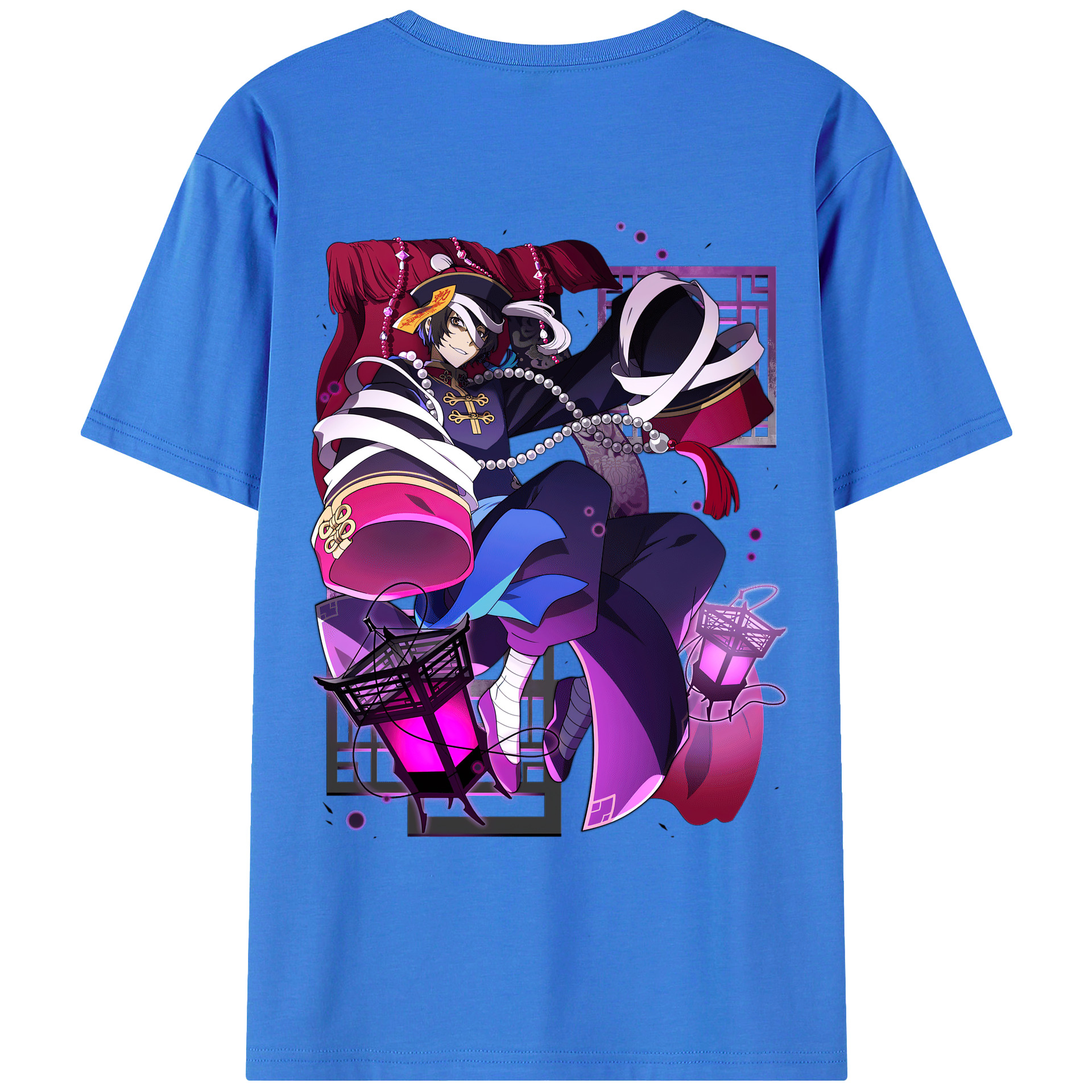 （画像用） 文豪ストレイドッグス Bungo Stray Dogs 綿100％ メンズ半袖Tシャツ（バックプリント） 通気性