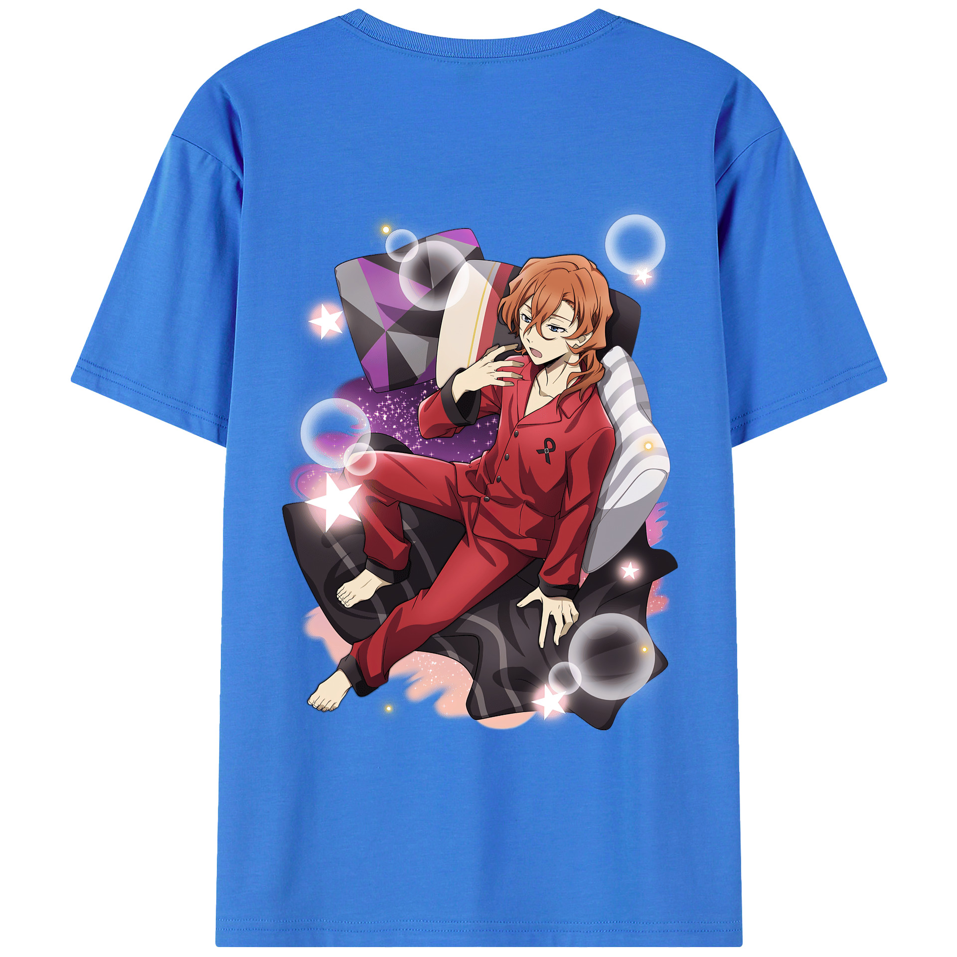 （画像用） 文豪ストレイドッグス Bungo Stray Dogs 綿100％ メンズ半袖Tシャツ（バックプリント） 通気性