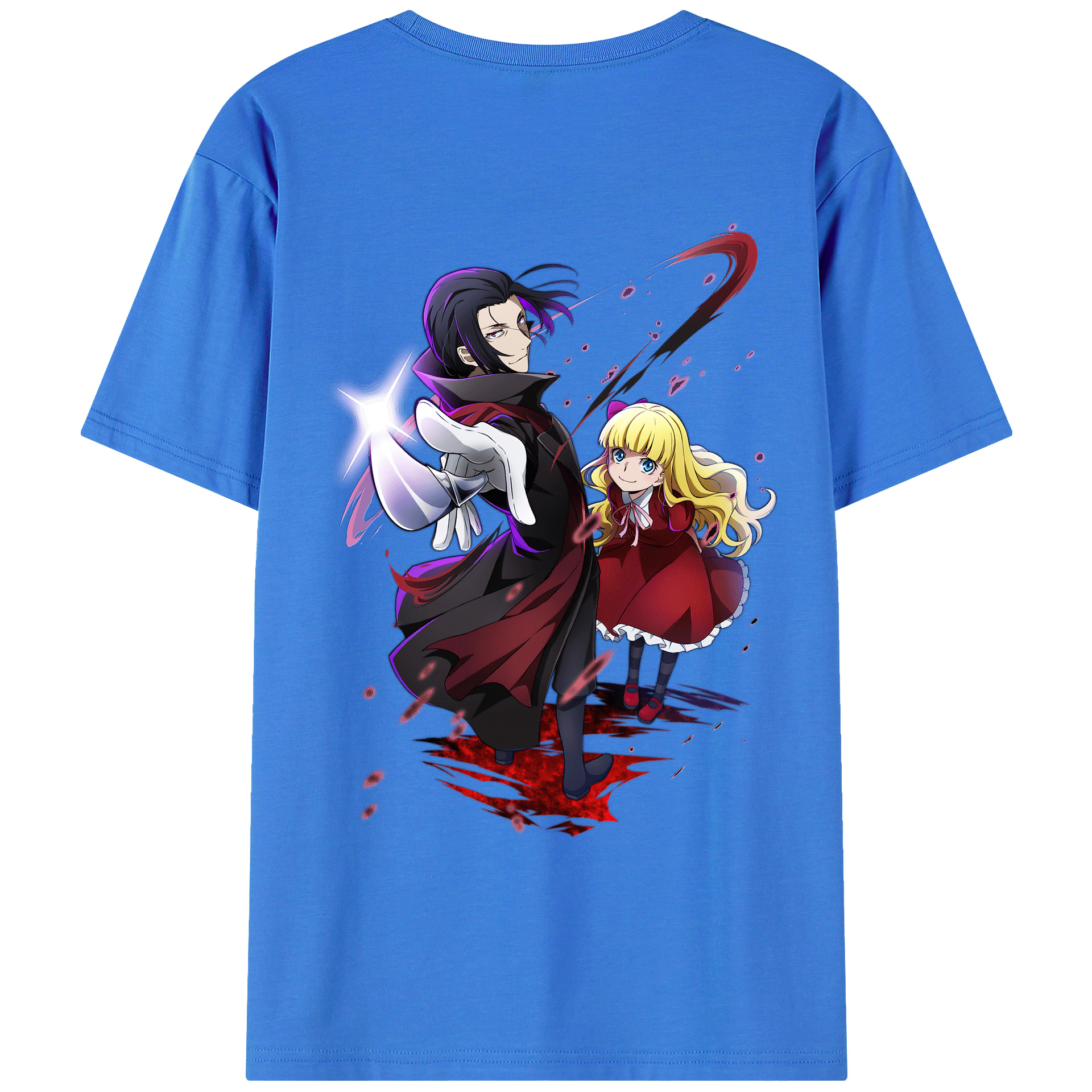 （画像用） 文豪ストレイドッグス Bungo Stray Dogs 綿100％ メンズ半袖Tシャツ（バックプリント） 通気性