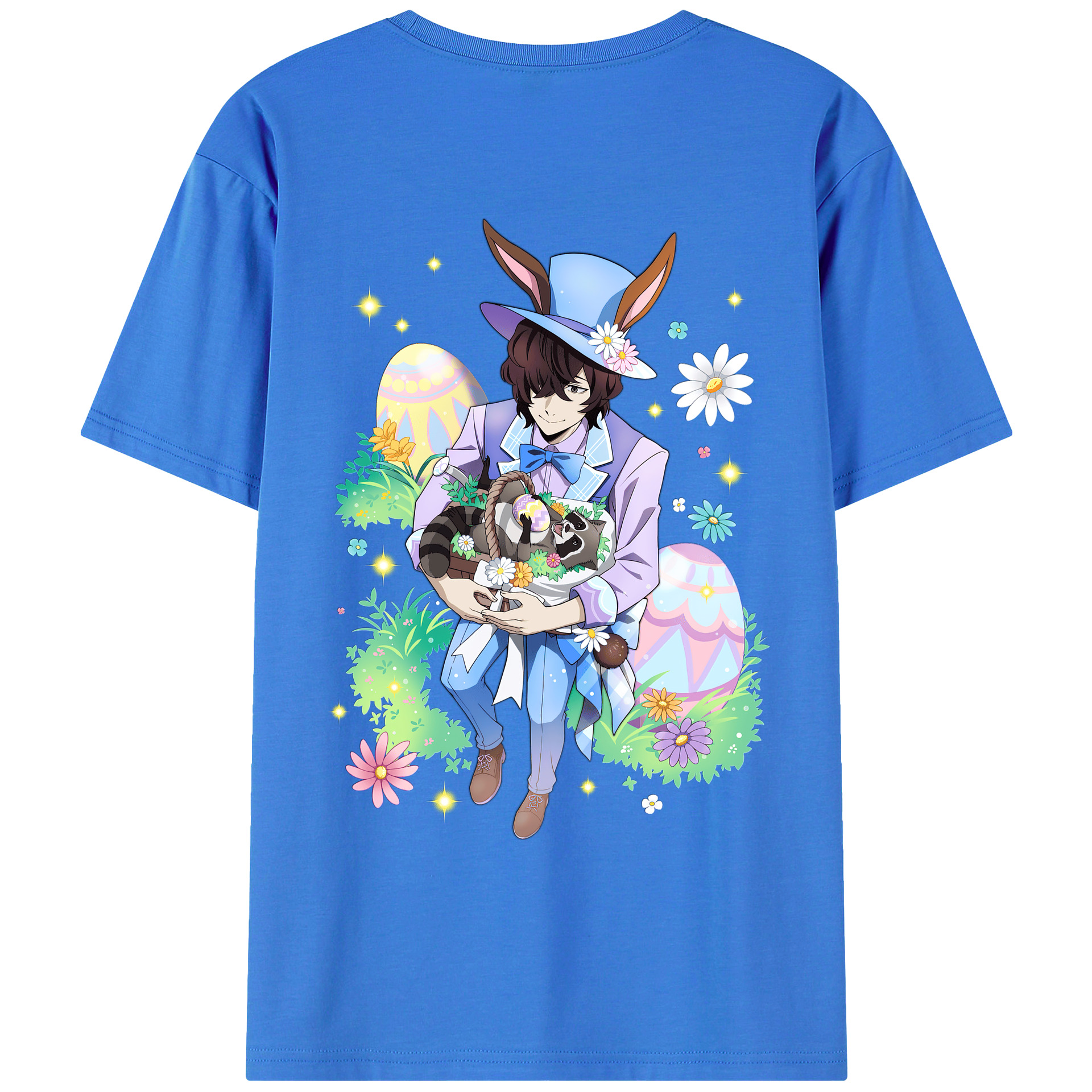 （画像用） 文豪ストレイドッグス Bungo Stray Dogs 綿100％ メンズ半袖Tシャツ（バックプリント） 通気性