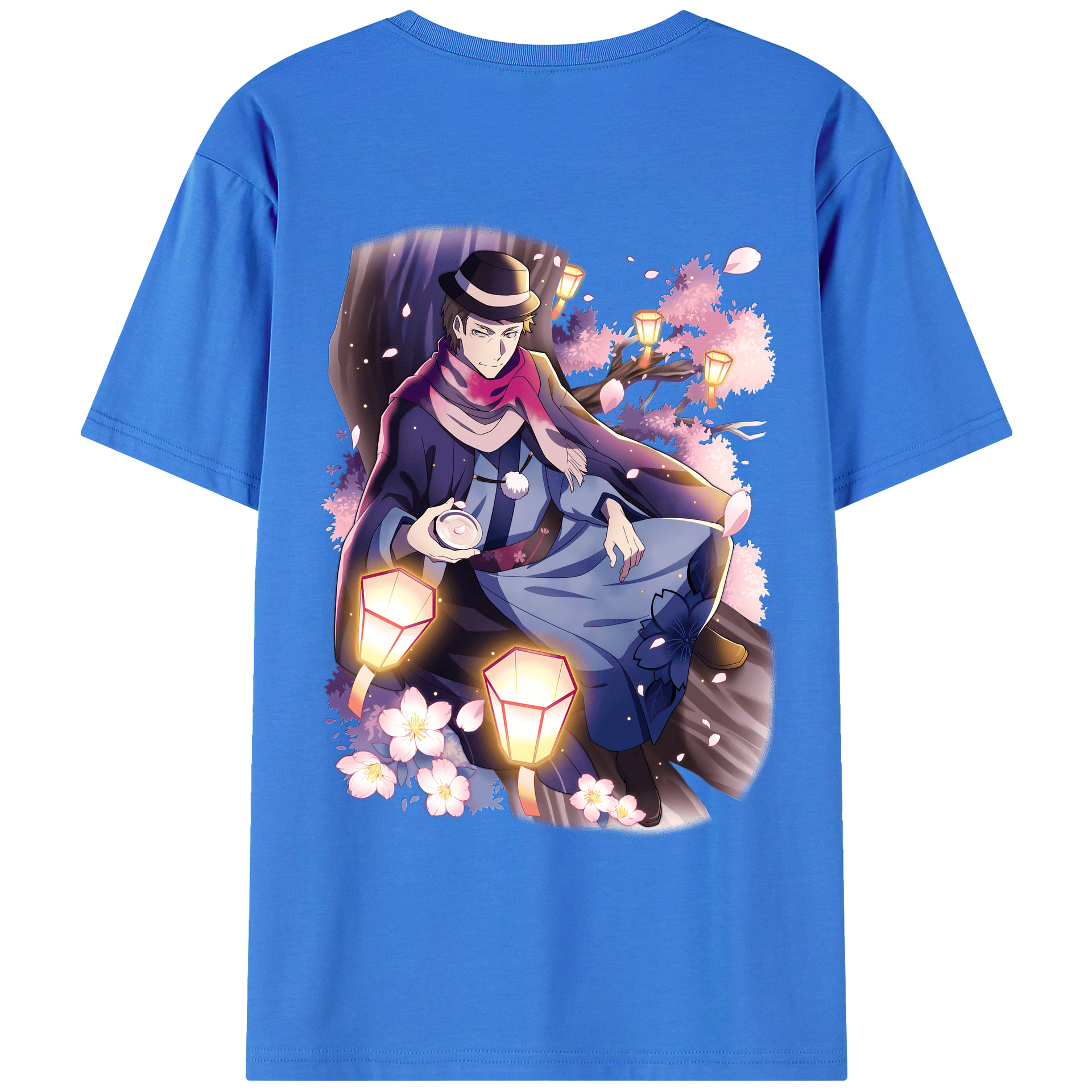 （画像用） 文豪ストレイドッグス Bungo Stray Dogs 綿100％ メンズ半袖Tシャツ（バックプリント） 通気性