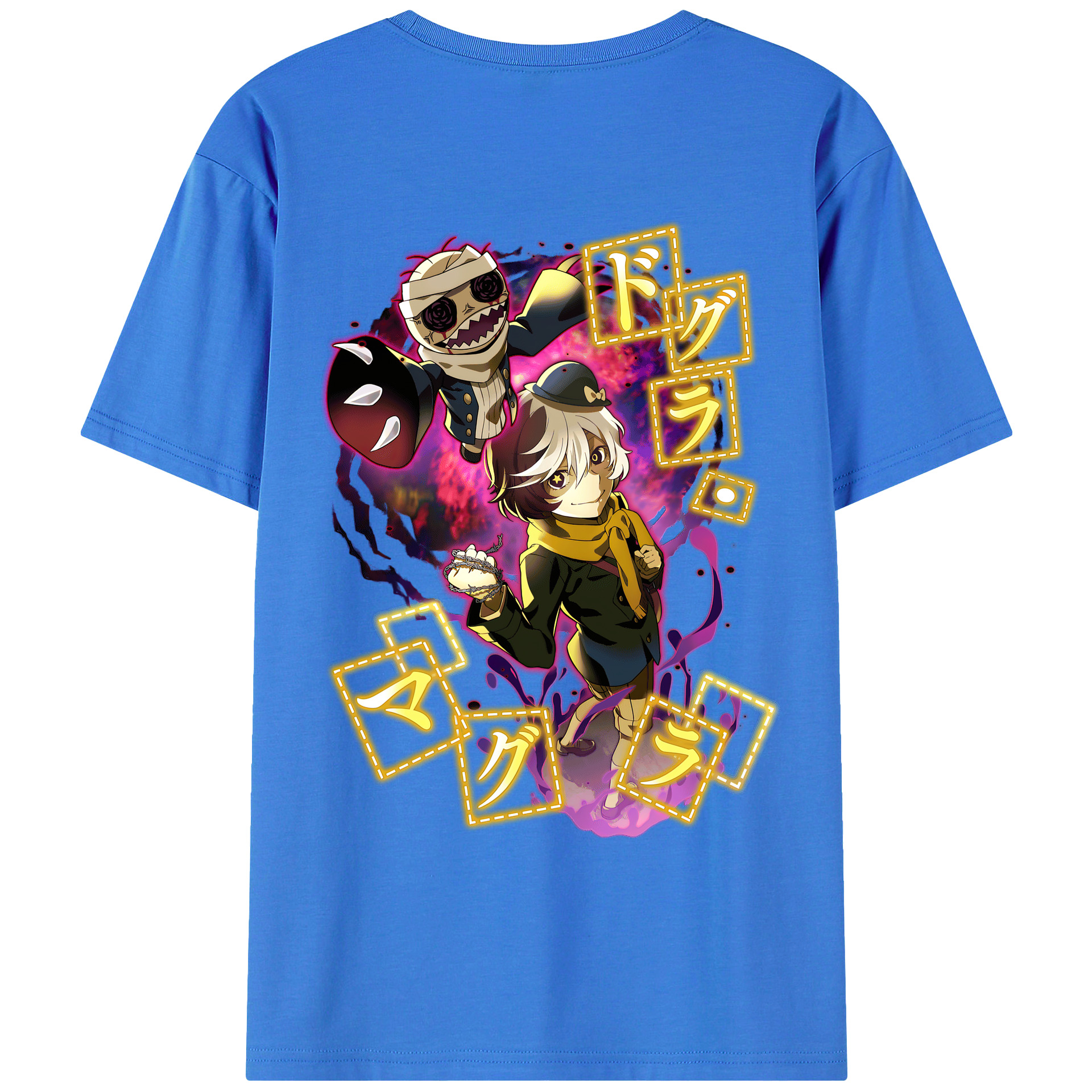 （画像用） 文豪ストレイドッグス Bungo Stray Dogs 綿100％ メンズ半袖Tシャツ（バックプリント） 通気性