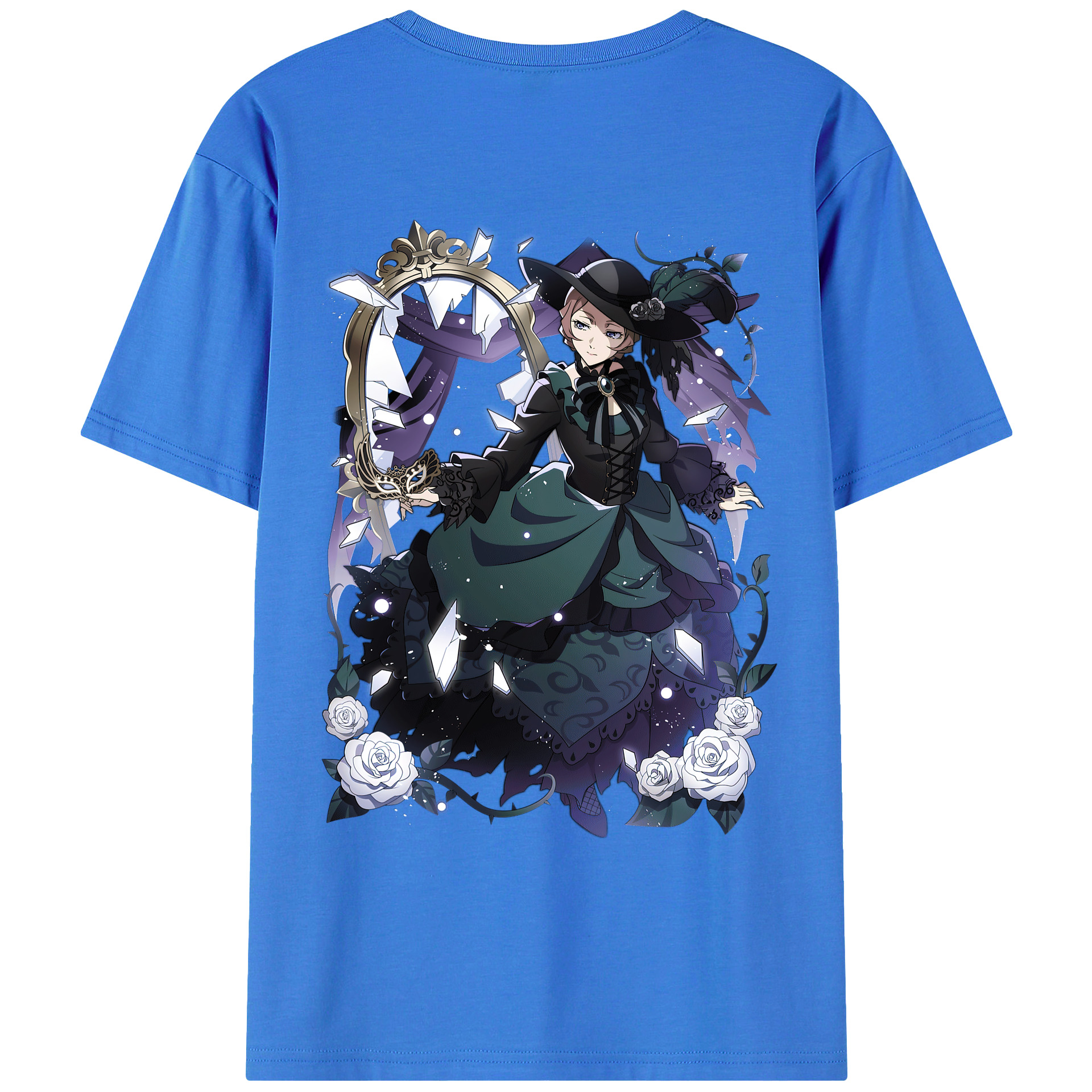 （画像用） 文豪ストレイドッグス Bungo Stray Dogs 綿100％ メンズ半袖Tシャツ（バックプリント） 通気性