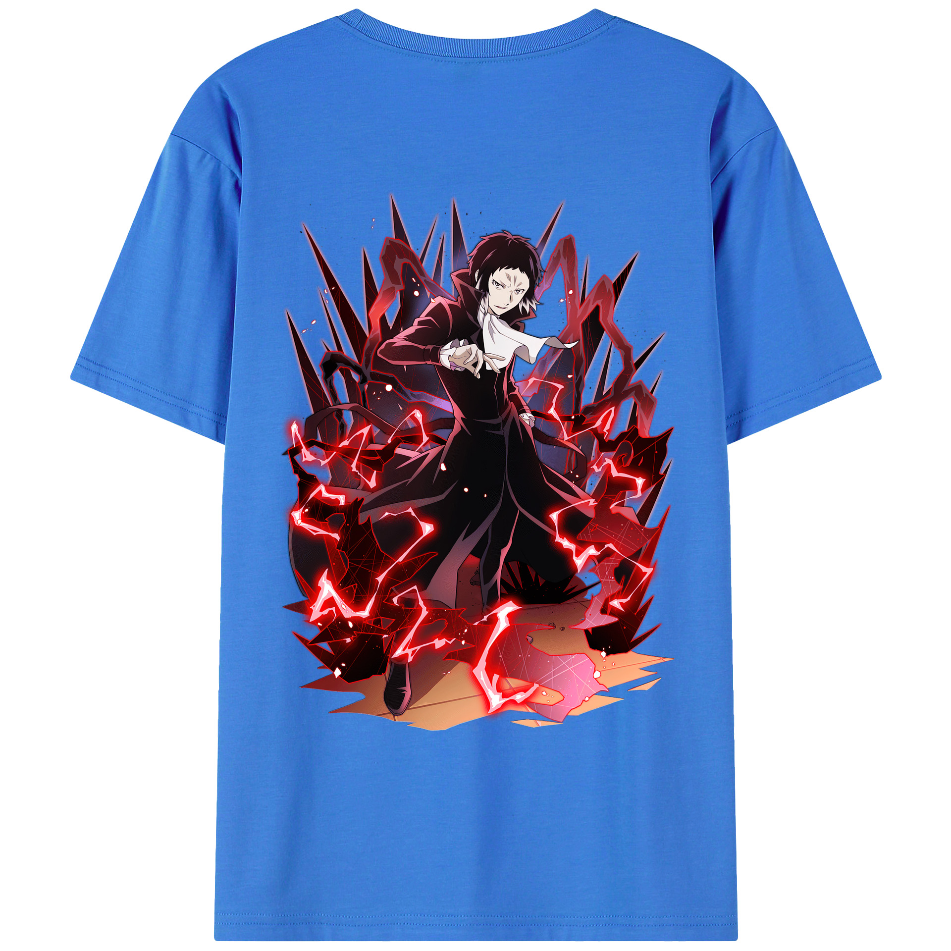 （画像用） 文豪ストレイドッグス Bungo Stray Dogs 綿100％ メンズ半袖Tシャツ（バックプリント） 通気性