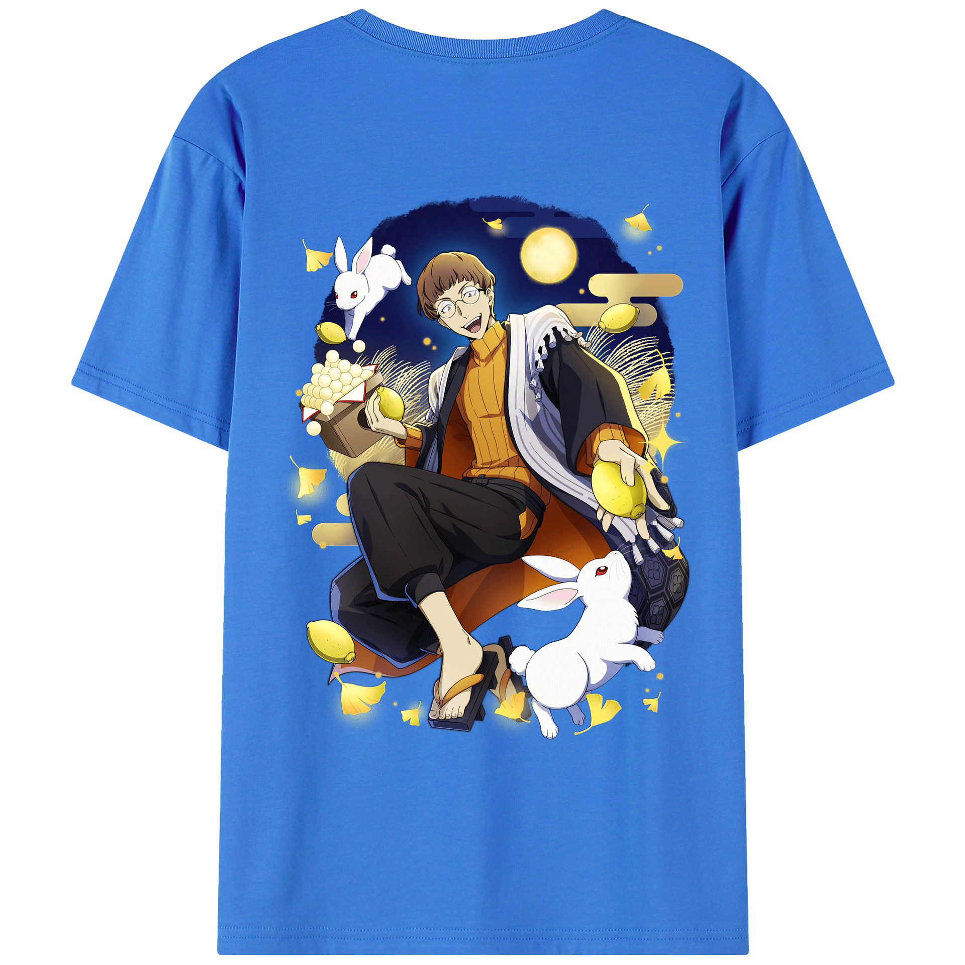 （画像用） 文豪ストレイドッグス Bungo Stray Dogs 綿100％ メンズ半袖Tシャツ（バックプリント） 通気性
